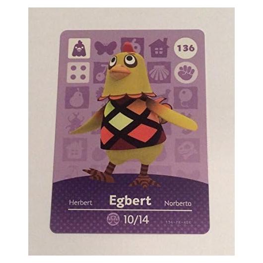 Tarjeta Amiibo Nintendo Animal Crossing Egbert 136/200