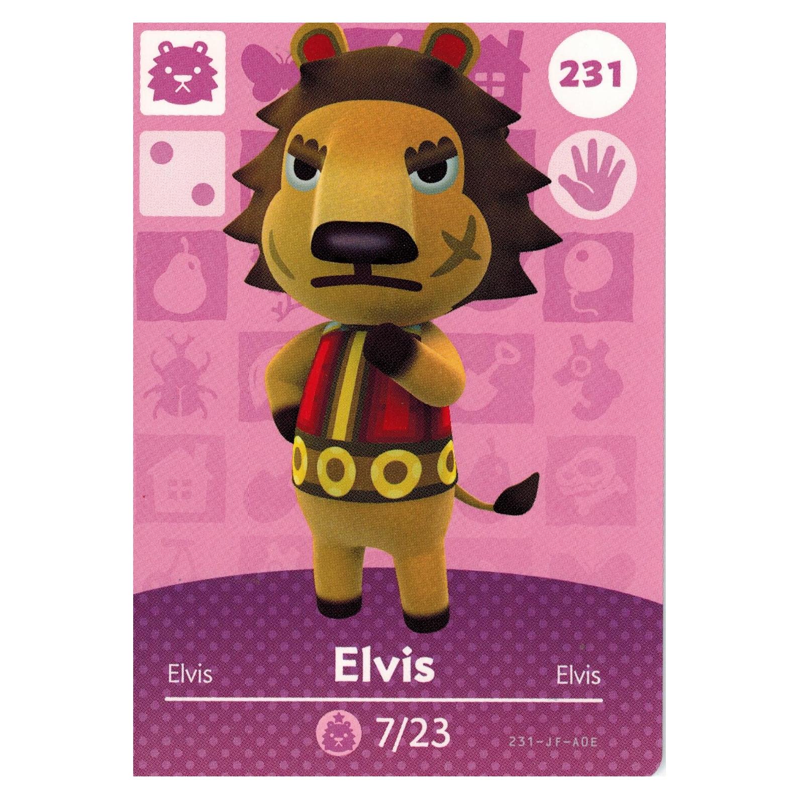 Tarjeta Amiibo Nintendo Animal Crossing Elvis 231/300