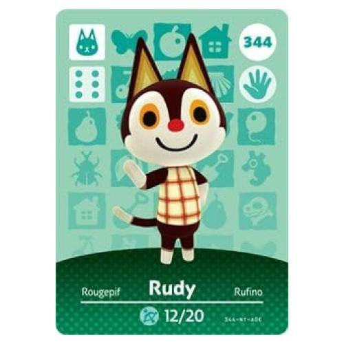 Tarjeta Amiibo Nintendo Animal Crossing Rudy Serie 4 - 344