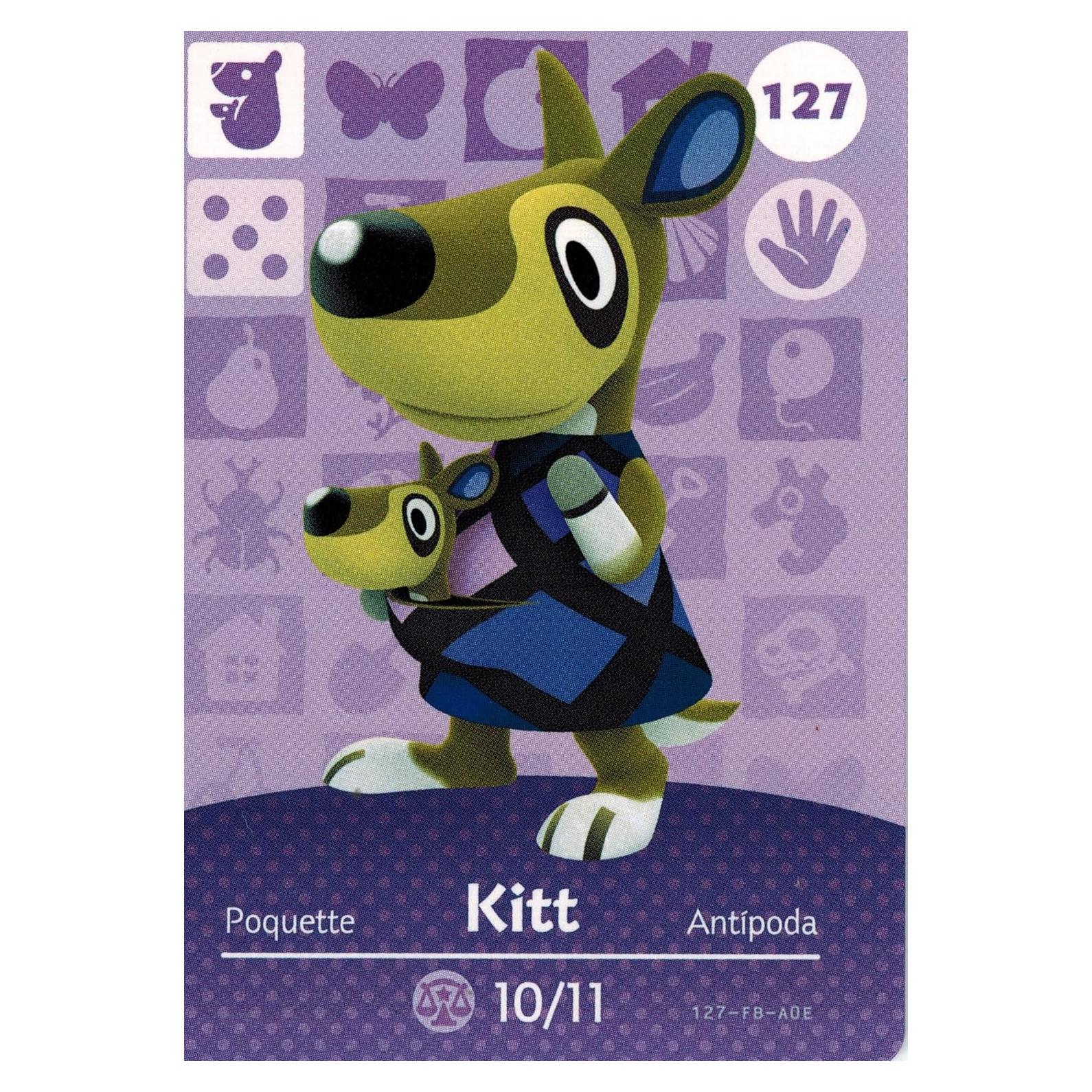 Tarjeta Amiibo Kitt 127/200 Nintendo Animal Crossing