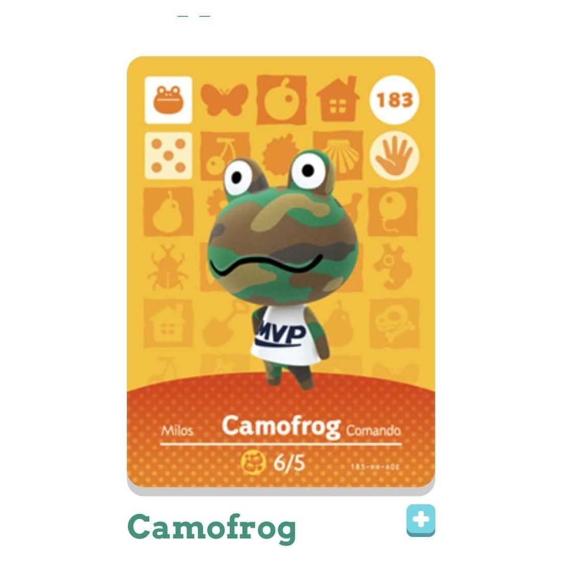 Tarjeta Amiibo Camofrog 183/200 Nintendo Animal Crossing