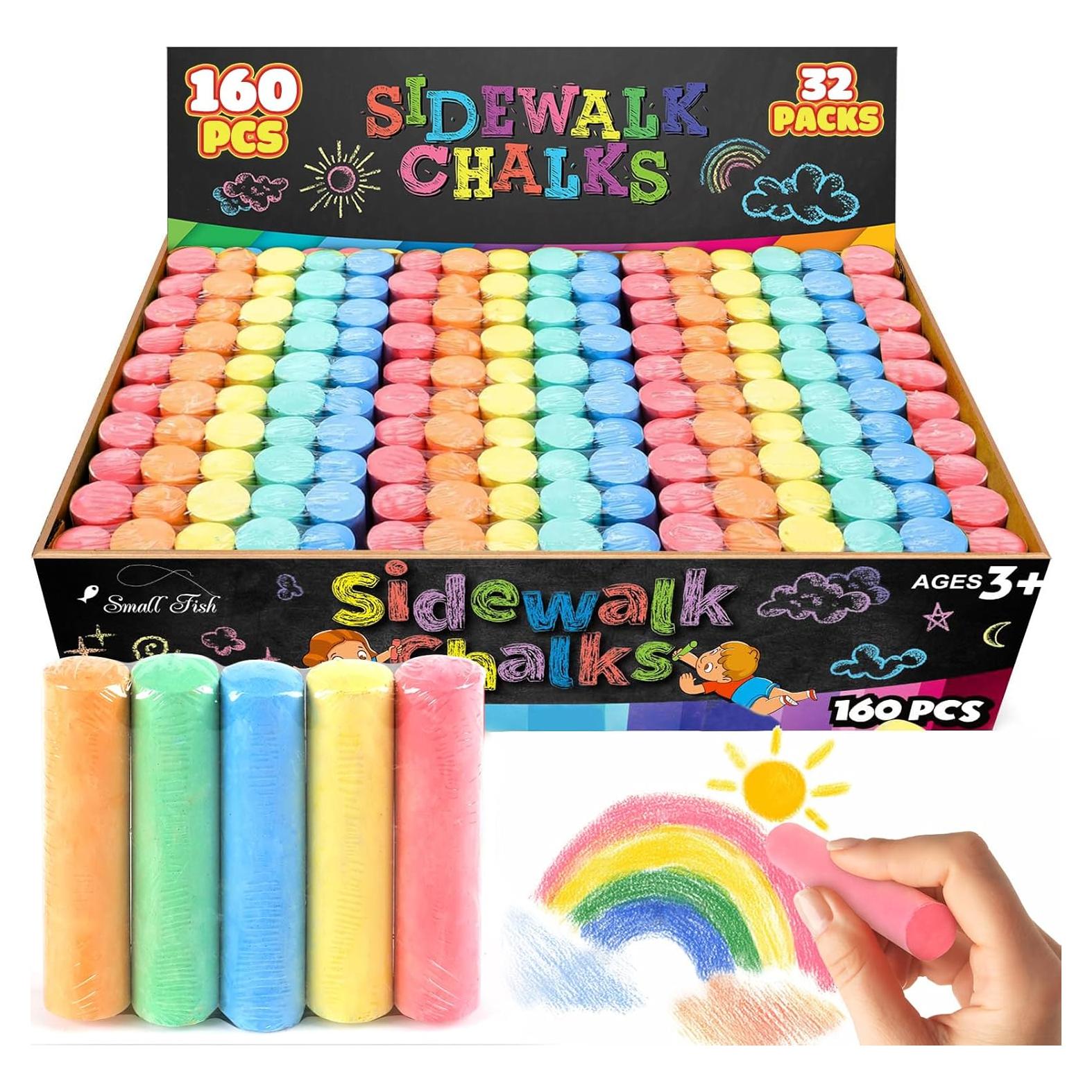 Juego de Tiza de Acera Jumbo 160 Piezas Multicolor PEQUEÑO PEZ