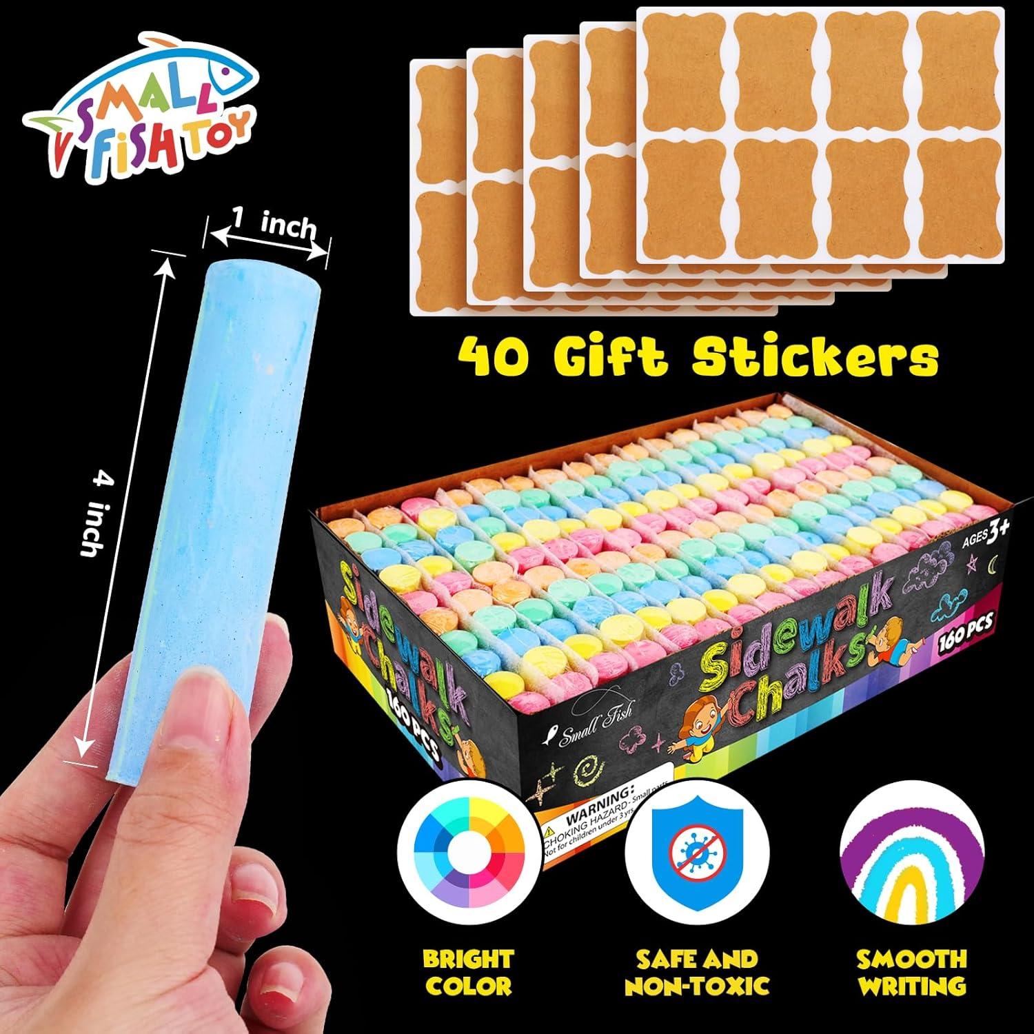 Juego de Tiza de Acera Jumbo 160 Piezas Multicolor PEQUEÑO PEZ