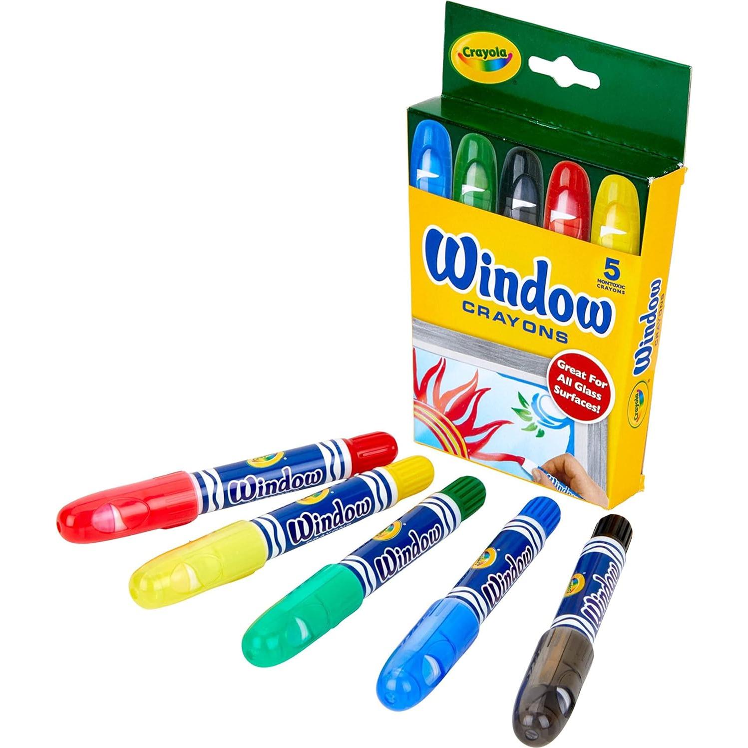 Crayones Lavables para Ventanas Crayola, 5 Colores