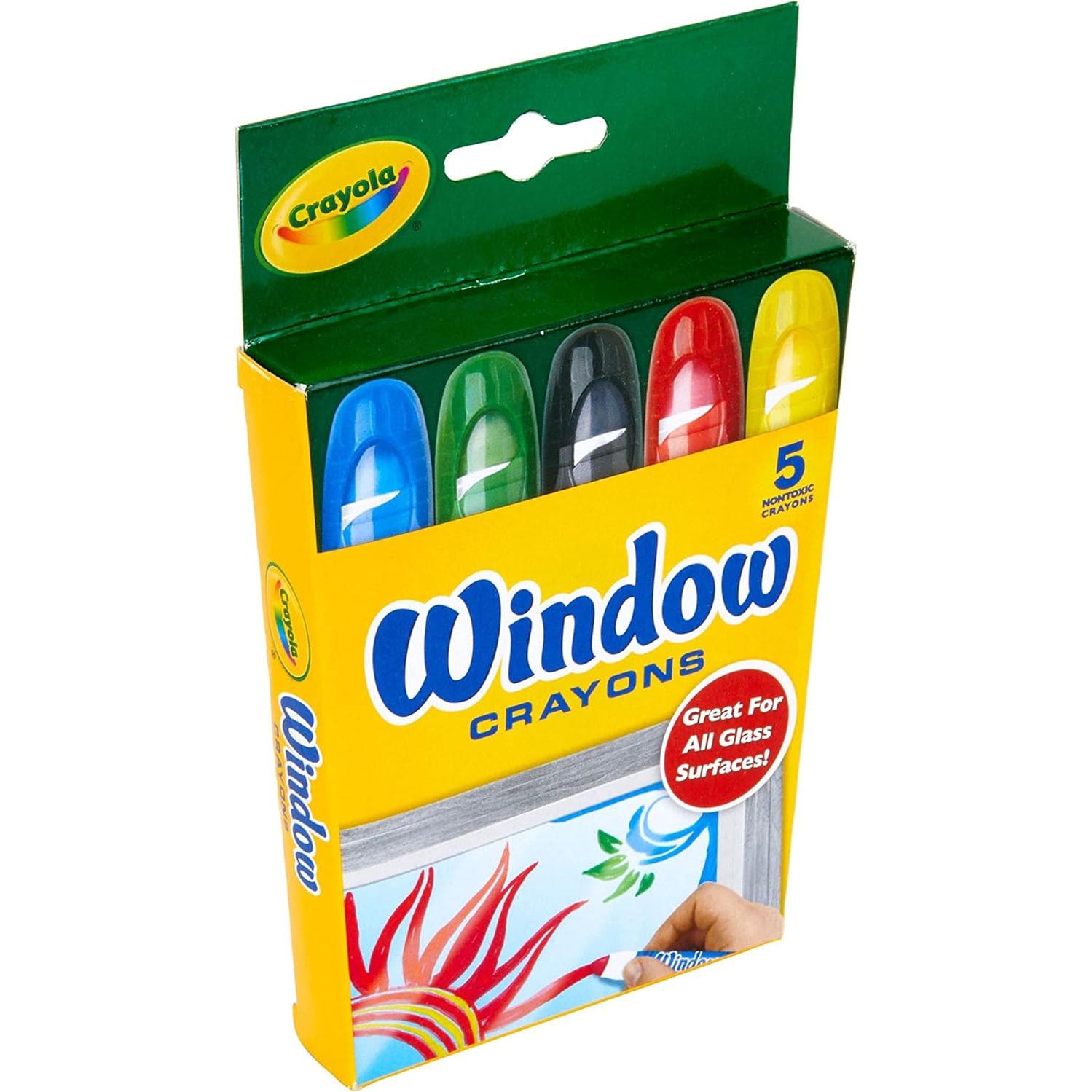 Crayones Lavables para Ventanas Crayola, 5 Colores