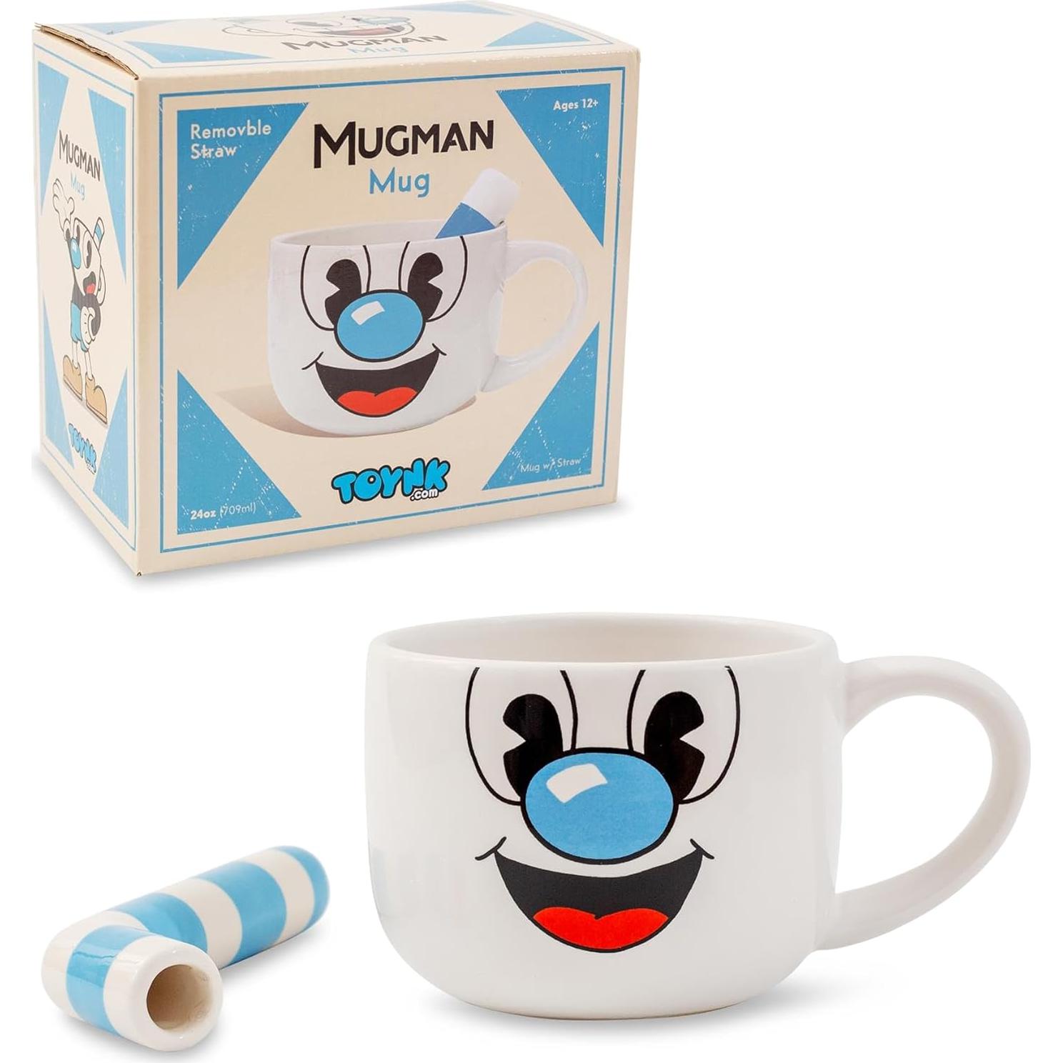 Taza de Cerámica Cuphead Mugman 590 ml con Popote
