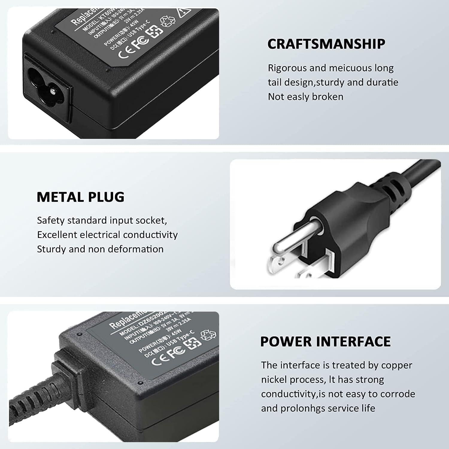 Cargador USB C 45W HP Chromebook X360 14 - Garantía 12 meses