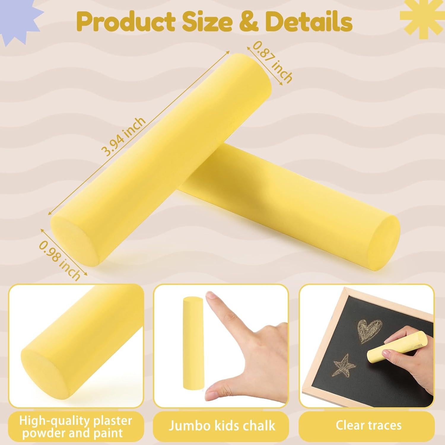 Tiza de Acera Jumbo Fulmoon 40 Pcs Amarillo Lavable