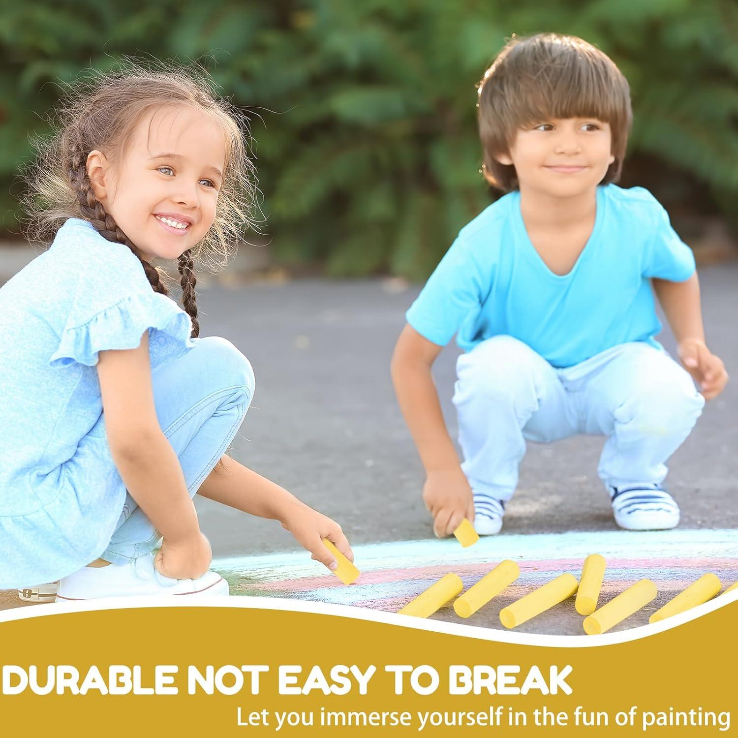 Tiza de Acera Jumbo Fulmoon 40 Pcs Amarillo Lavable