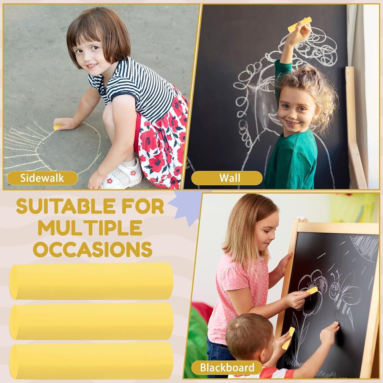 Tiza de Acera Jumbo Fulmoon 40 Pcs Amarillo Lavable