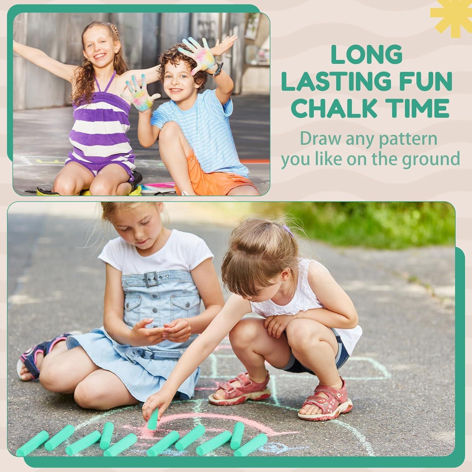 Tiza de Acera Jumbo Fulmoon 40 Pcs Verde Lavable