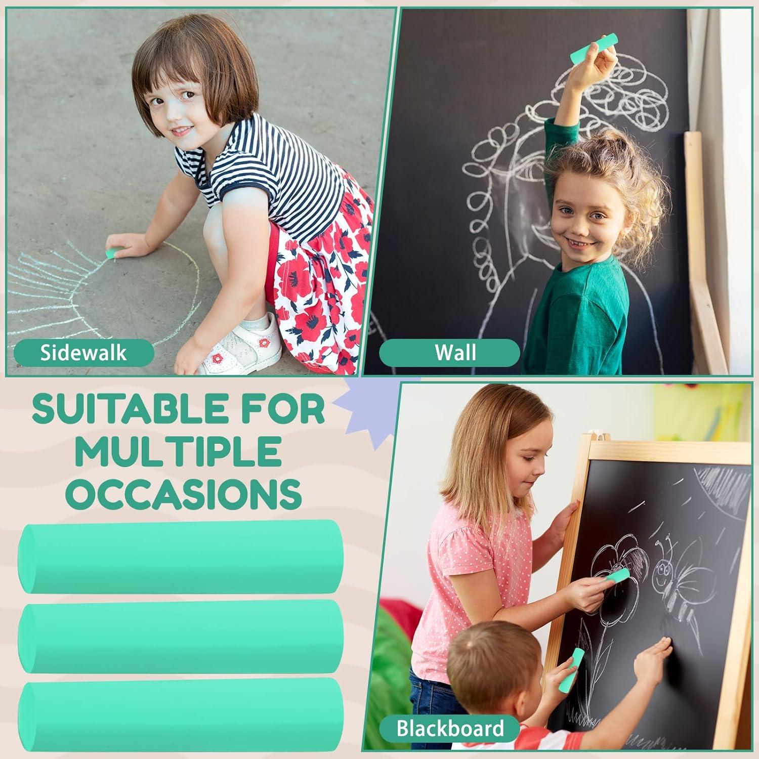 Tiza de Acera Jumbo Fulmoon 40 Pcs Verde Lavable