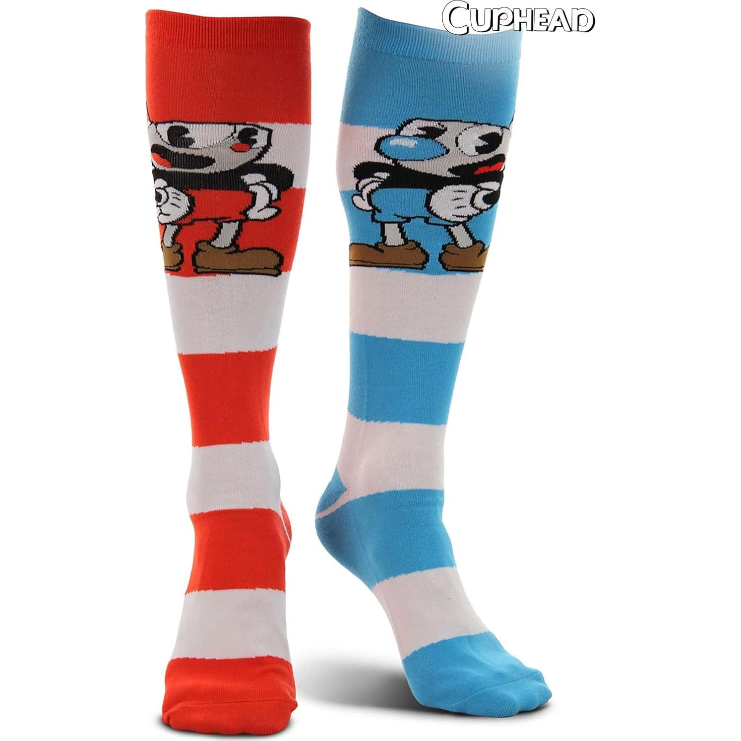 Calcetines altos de rodilla Cuphead y Mugman Elope 45 cm