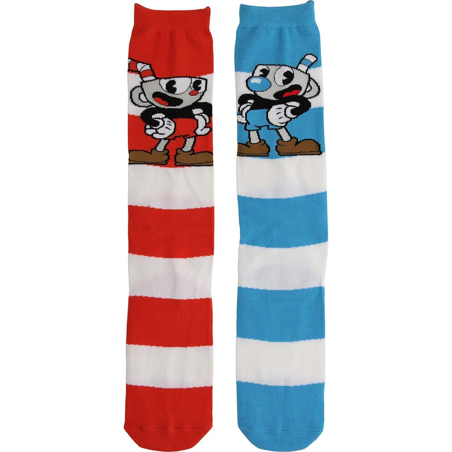 Calcetines altos de rodilla Cuphead y Mugman Elope 45 cm