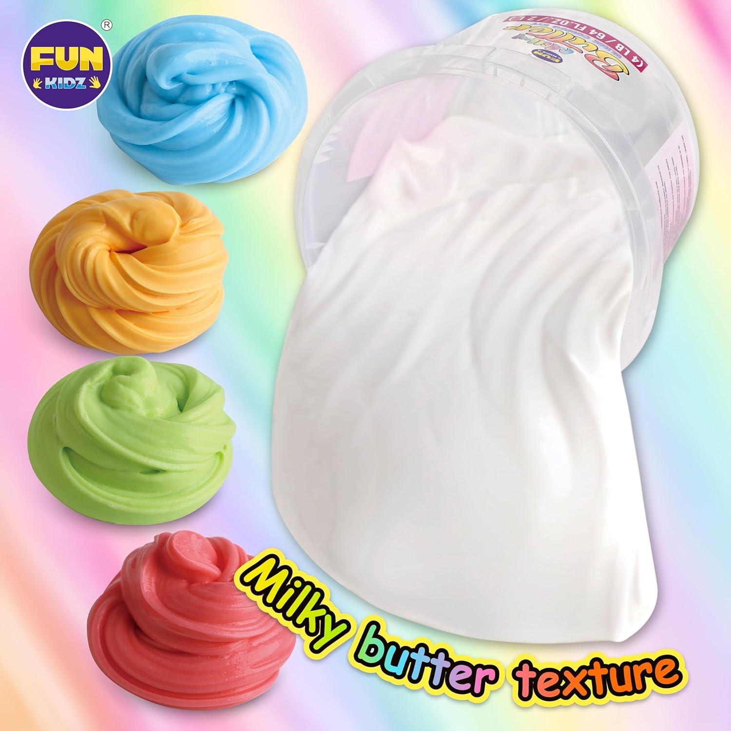 Cubo de Slime de Mantequilla Lechosa FunKidz 1.81 kg con 29 Complementos