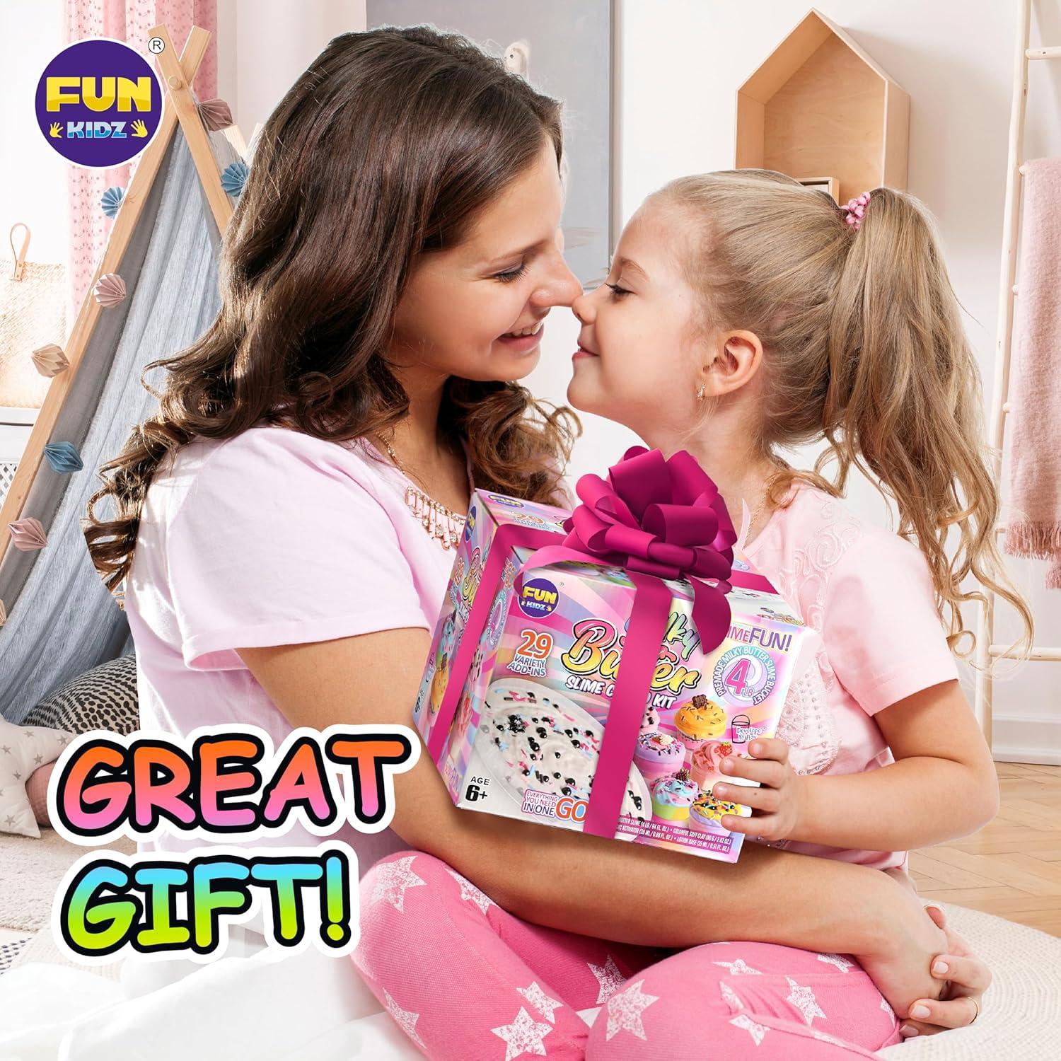 Cubo de Slime de Mantequilla Lechosa FunKidz 1.81 kg con 29 Complementos