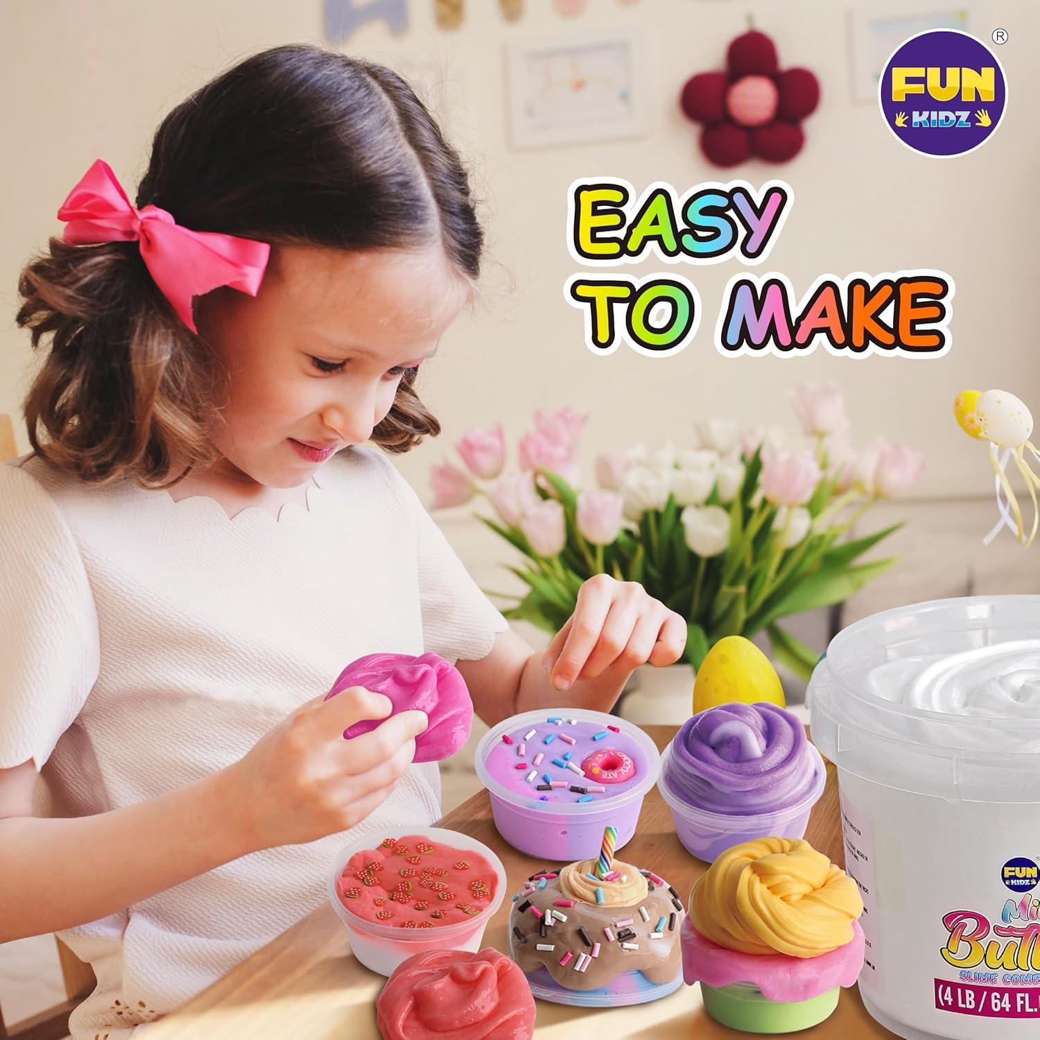 Cubo de Slime de Mantequilla Lechosa FunKidz 1.81 kg con 29 Complementos