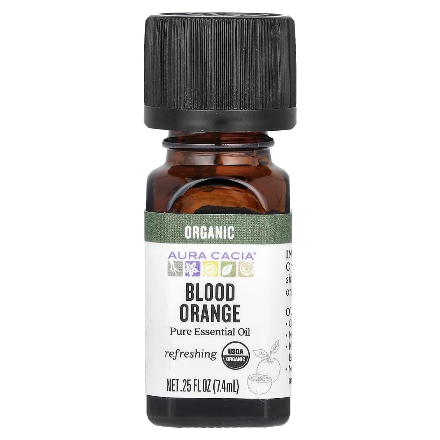 Aceite Esencial Puro de Naranja Sangre Orgánico Aura Cacia 7.4 ml