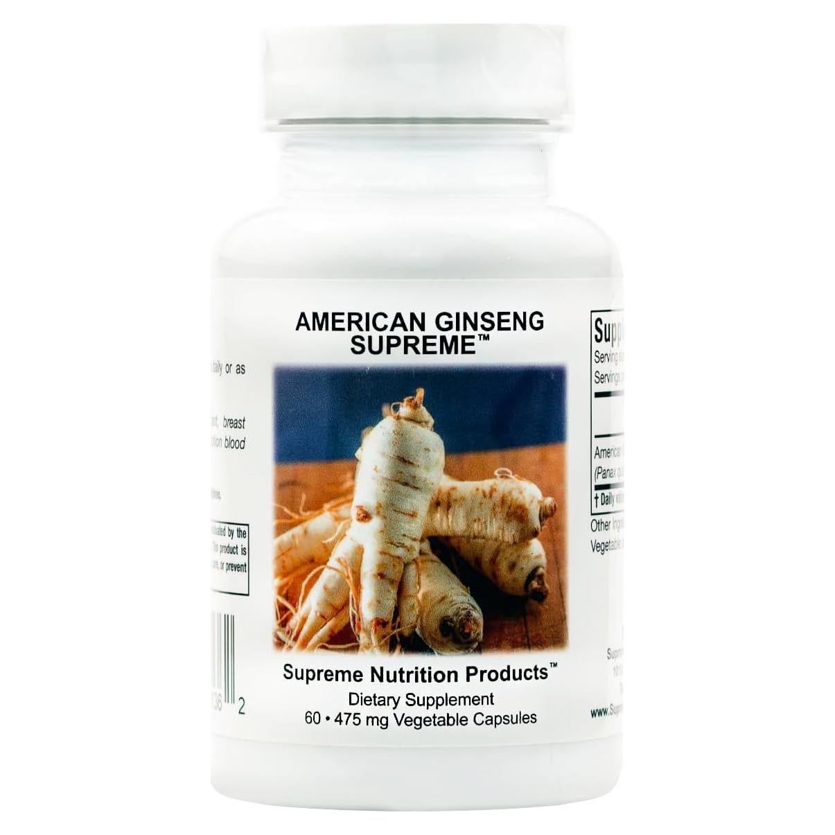 Cápsulas de Ginseng Americano Nutrición Suprema 60 Unidades