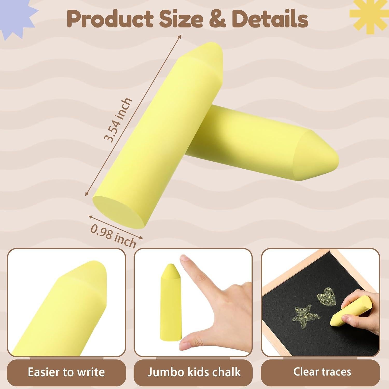 Tiza de Acera Jumbo Fulmoon 40 Pcs Amarillo Lavable