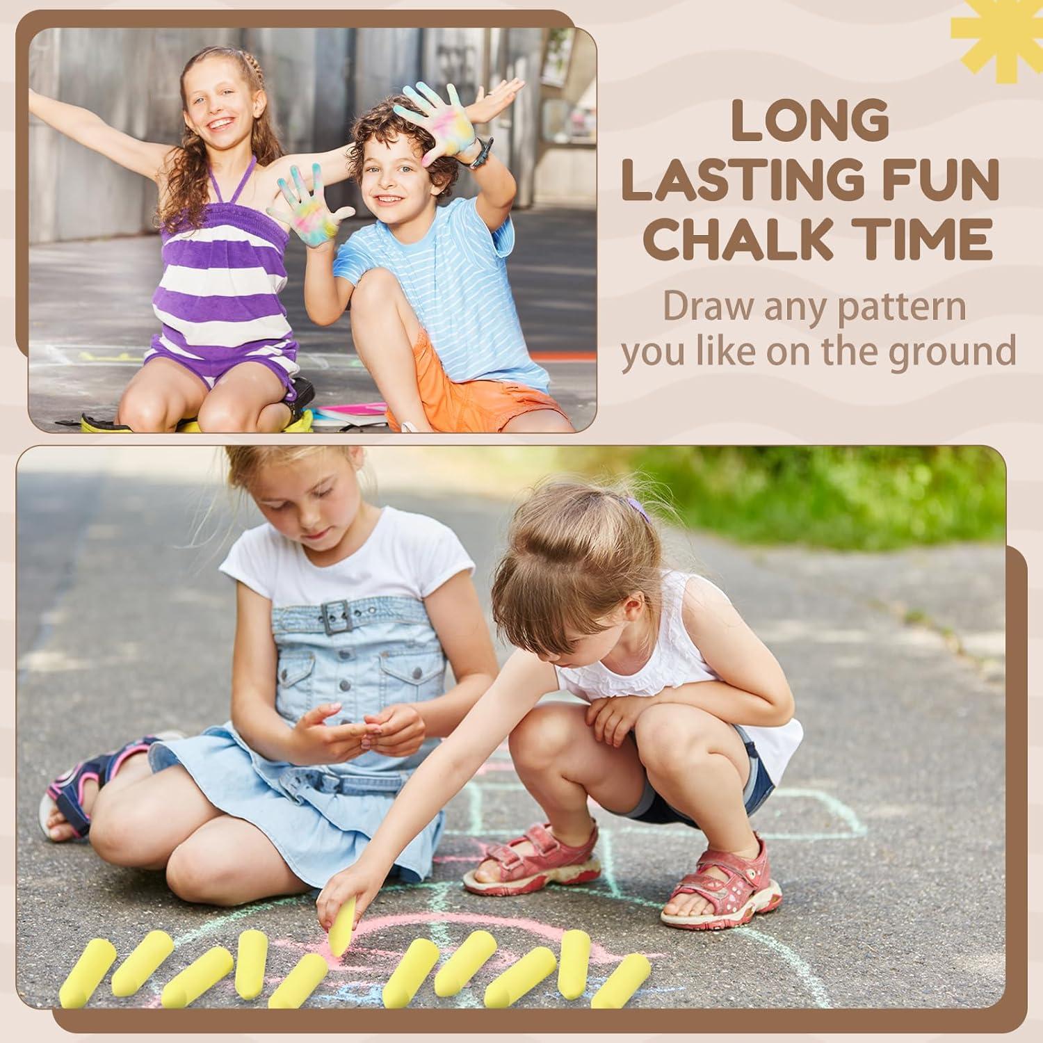 Tiza de Acera Jumbo Fulmoon 40 Pcs Amarillo Lavable