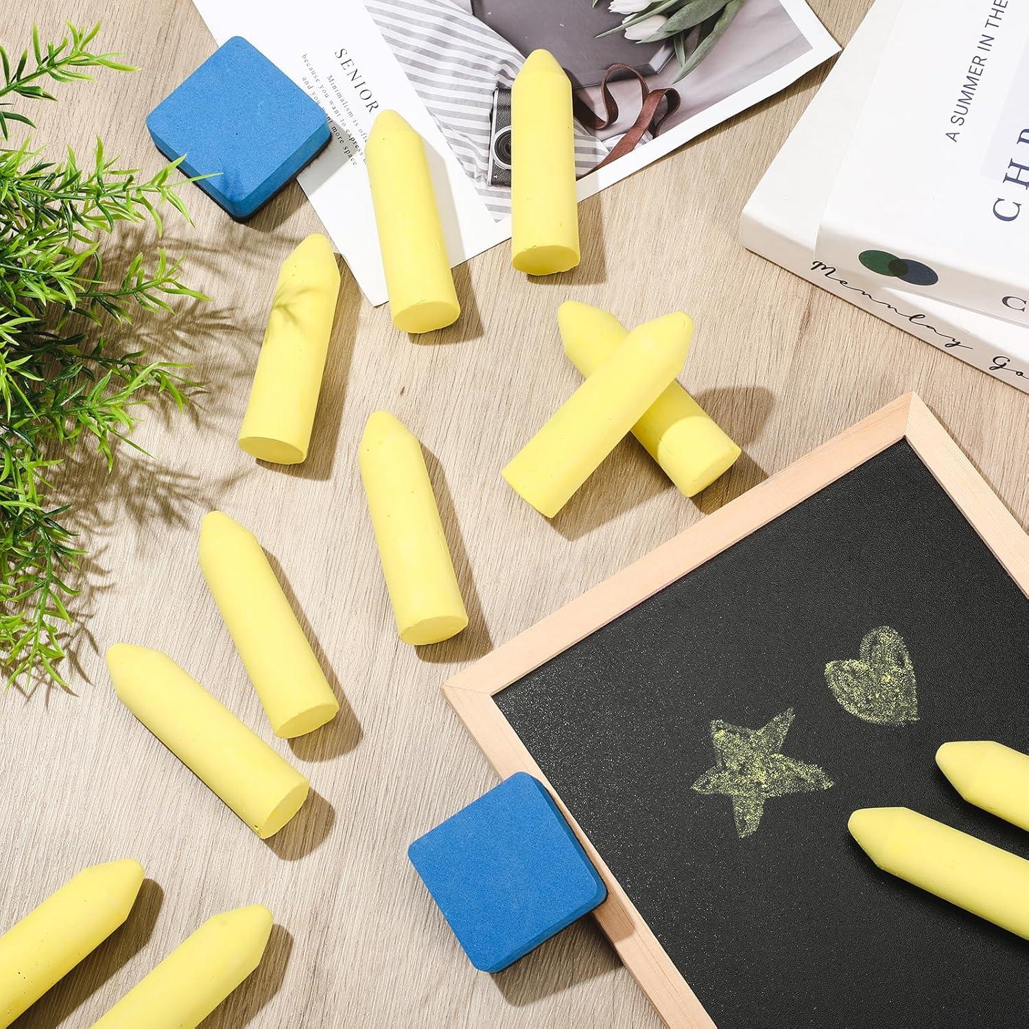 Tiza de Acera Jumbo Fulmoon 40 Pcs Amarillo Lavable