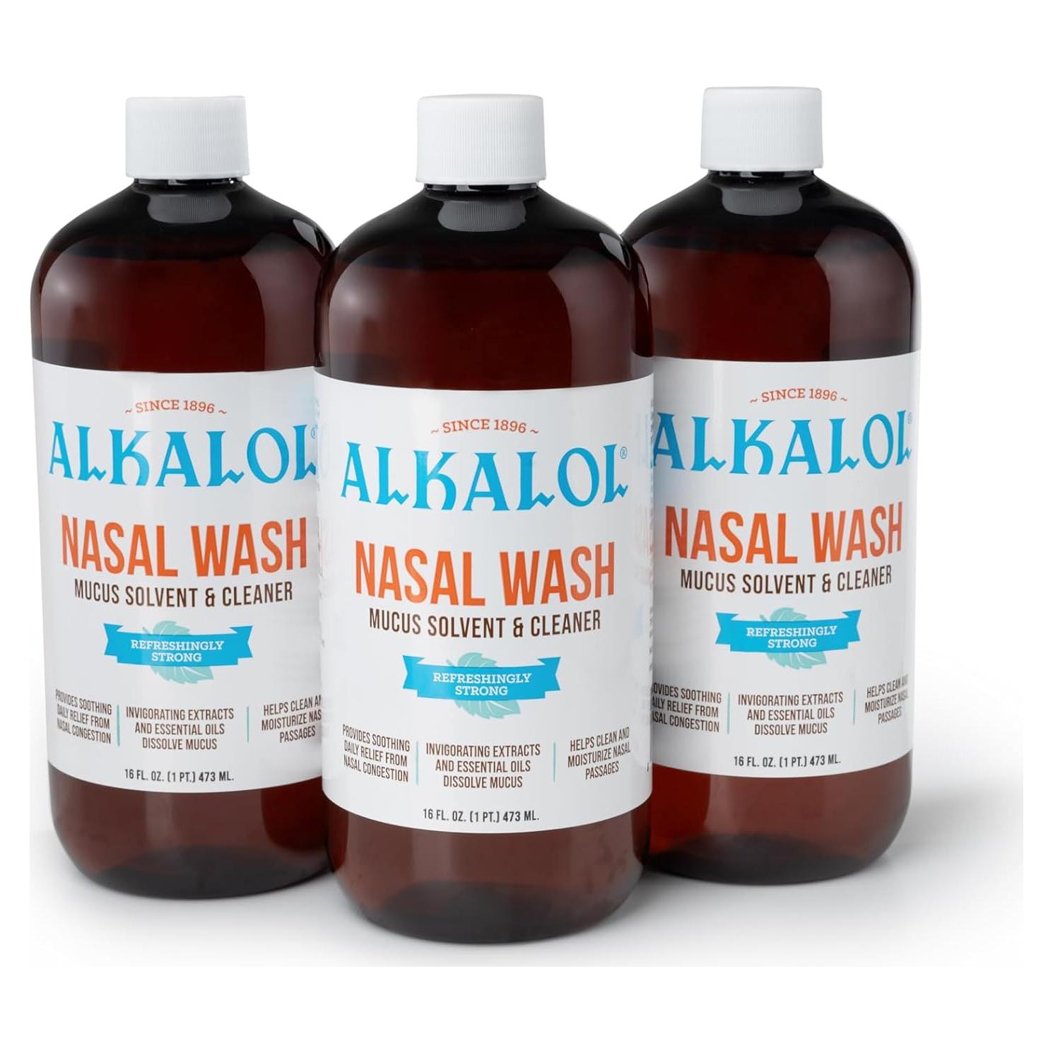 Alkalol Lavado Nasal Original 3-Pack 473 ml - Alivio Congestión