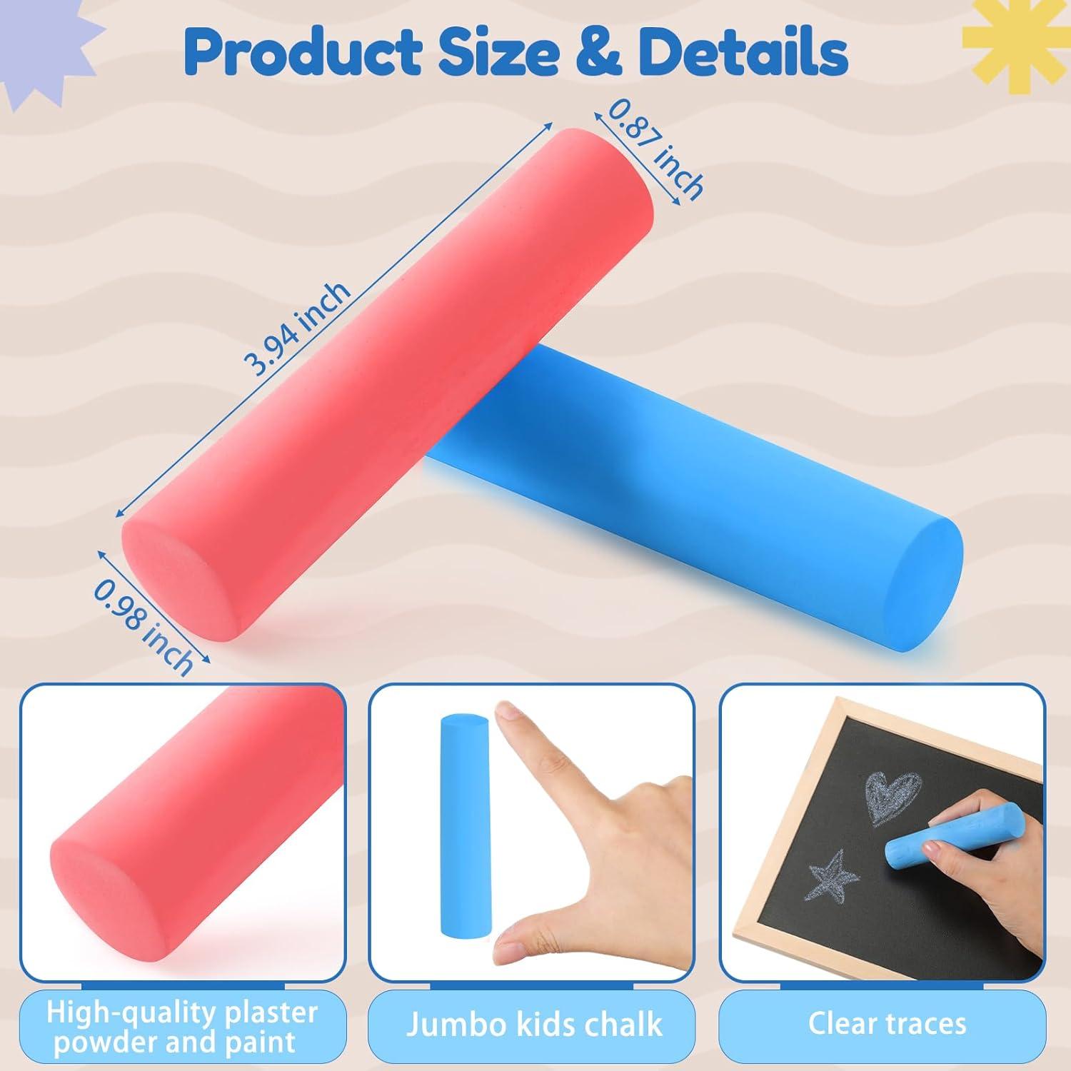 Tiza de Acera Jumbo Fulmoon 40 Pcs Lavable No Tóxica