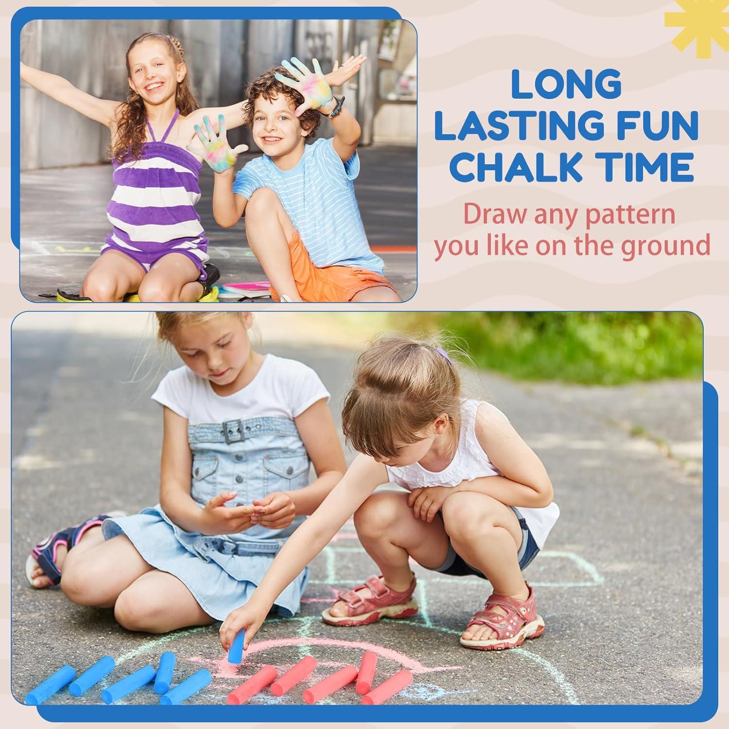 Tiza de Acera Jumbo Fulmoon 40 Pcs Lavable No Tóxica