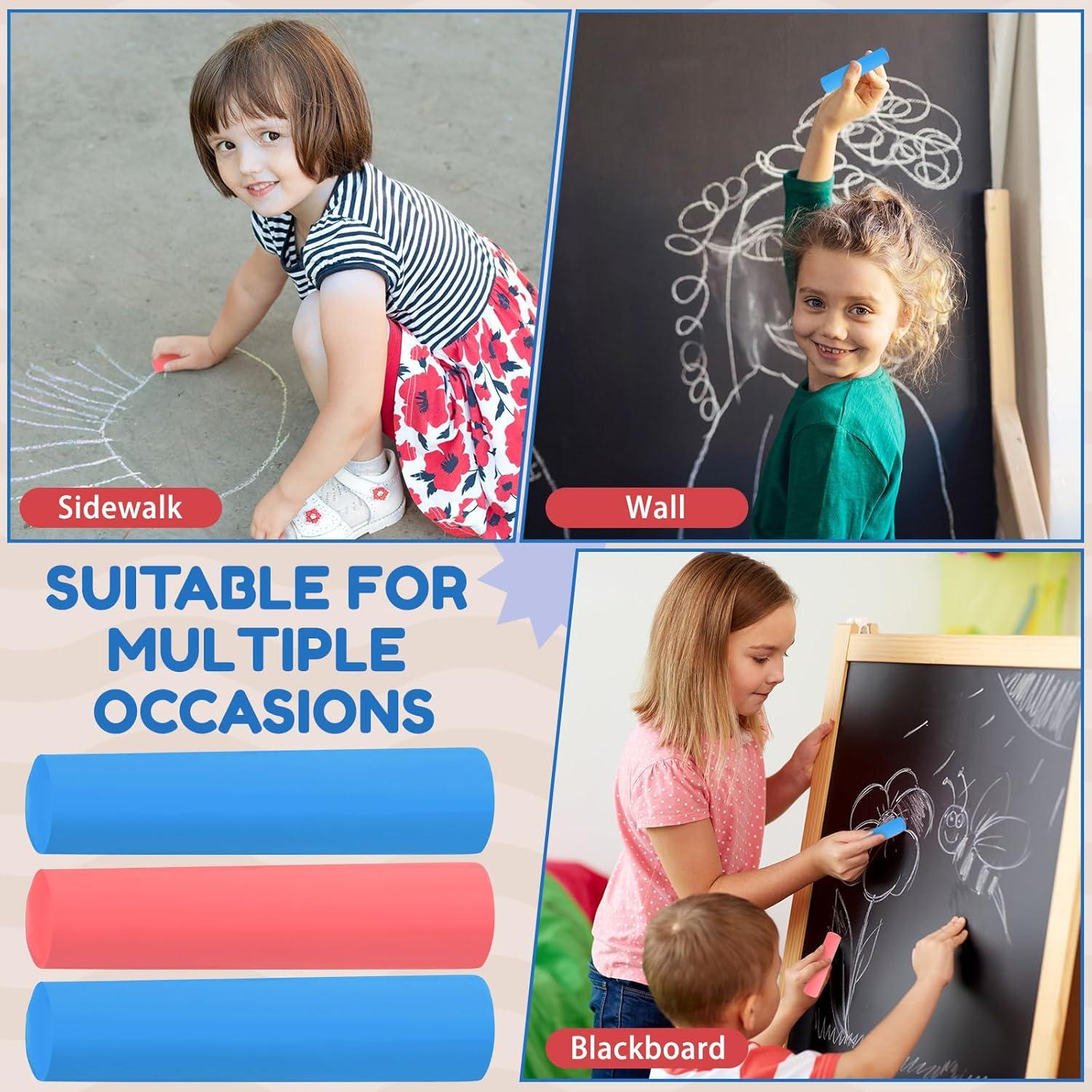 Tiza de Acera Jumbo Fulmoon 40 Pcs Lavable No Tóxica