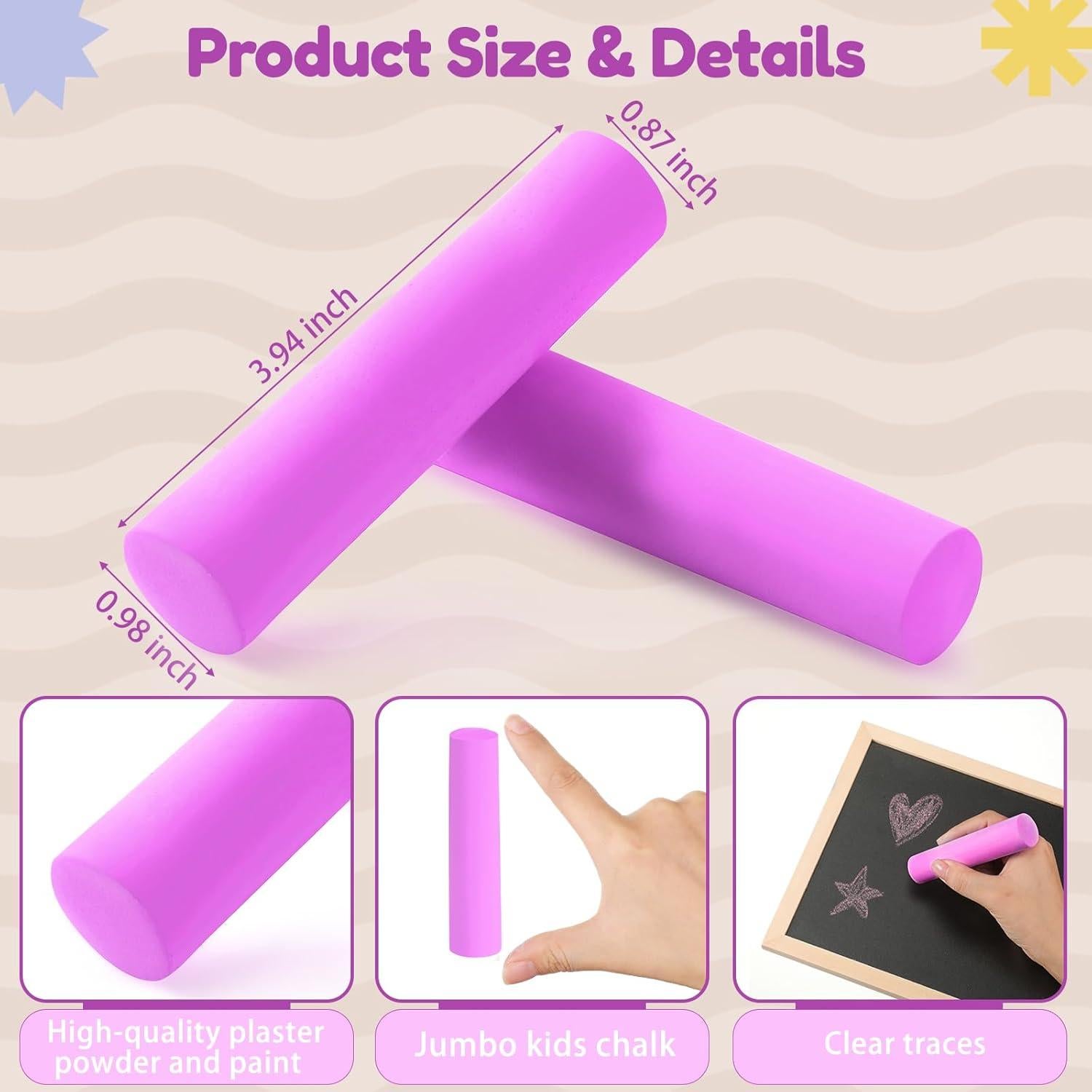 Tiza de Acera Jumbo Fulmoon 40 Pcs Lavable No Tóxica