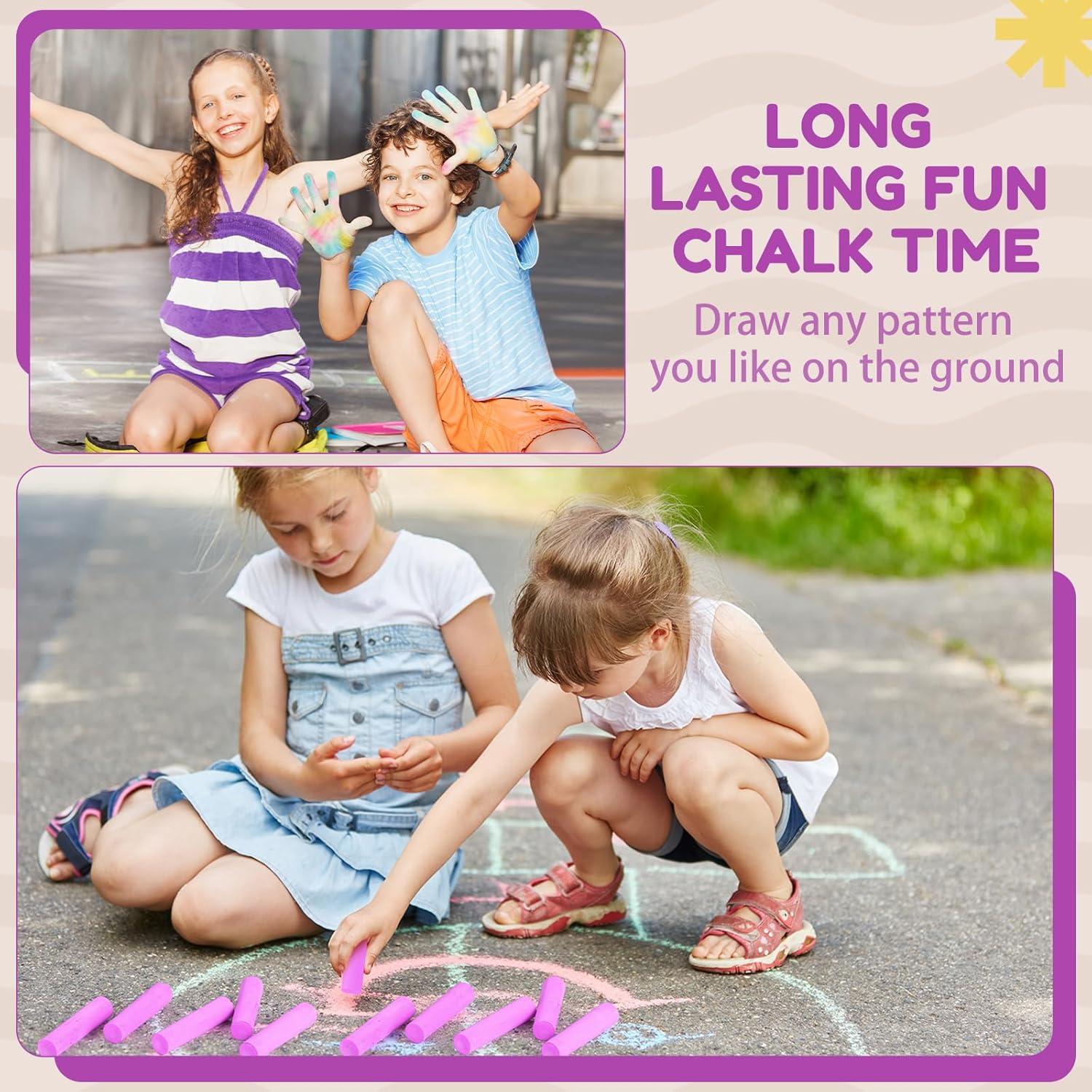 Tiza de Acera Jumbo Fulmoon 40 Pcs Lavable No Tóxica