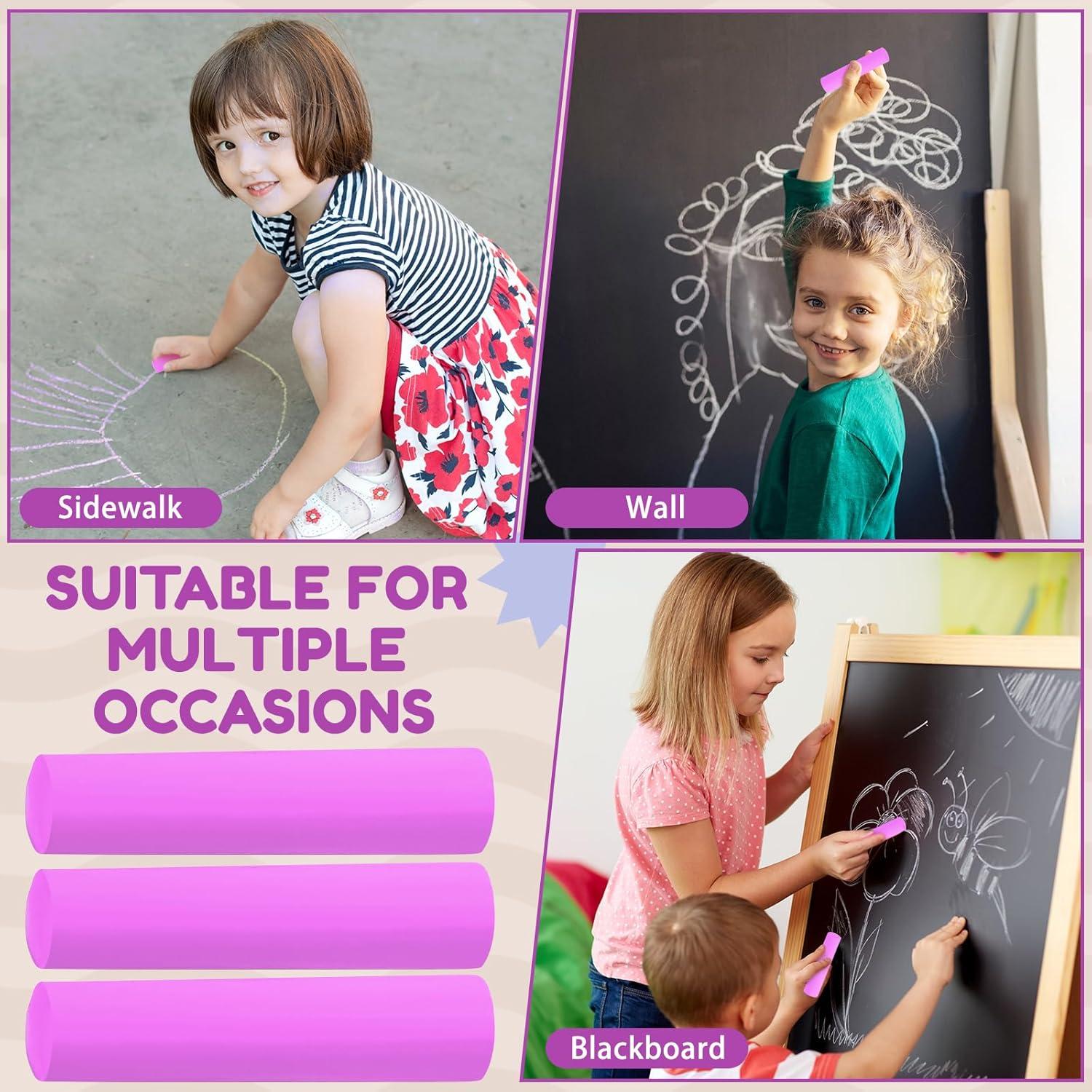 Tiza de Acera Jumbo Fulmoon 40 Pcs Lavable No Tóxica