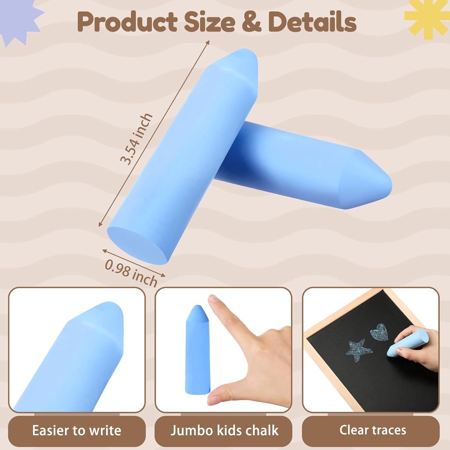 Tiza de Acera Jumbo Fulmoon 40 Pcs No Tóxica Azul