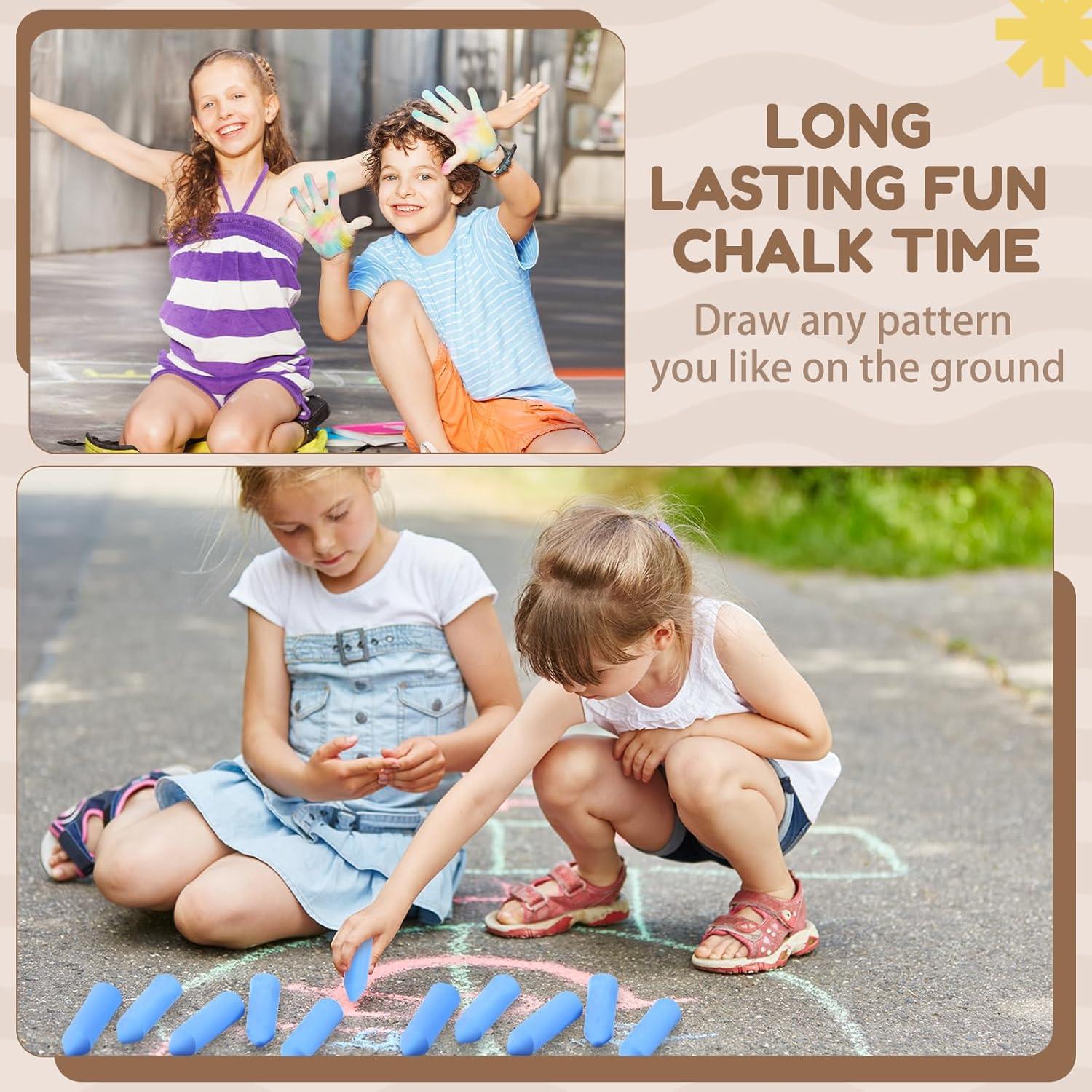 Tiza de Acera Jumbo Fulmoon 40 Pcs No Tóxica Azul