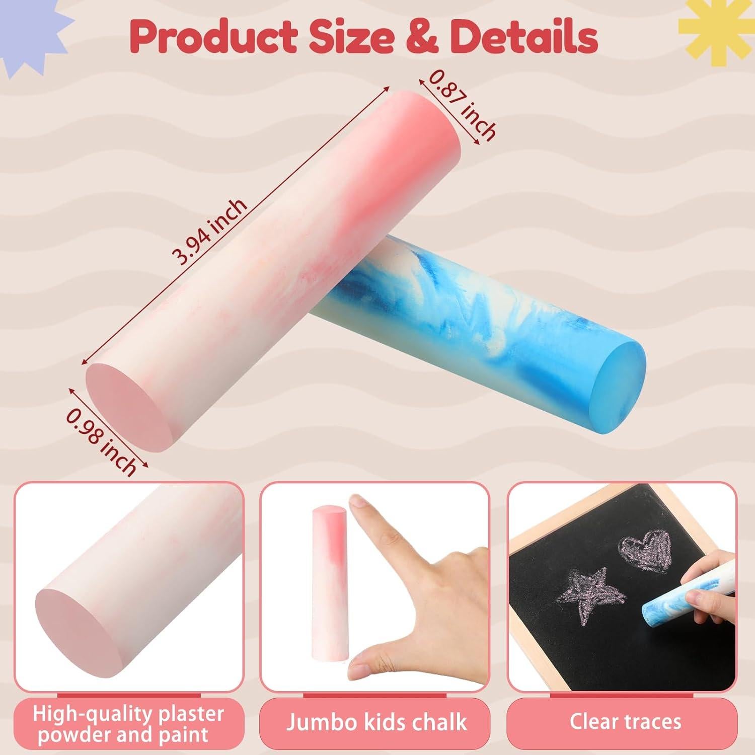 Tiza de Acera Jumbo Fulmoon 40 Pcs No Tóxica Lavable