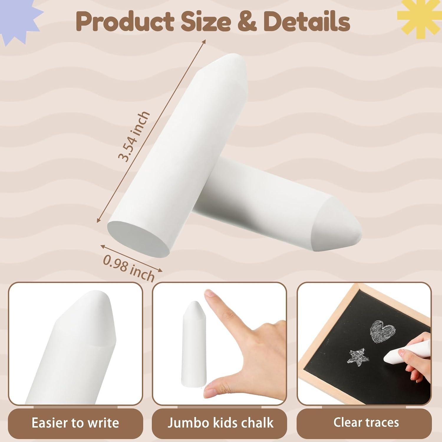 Tiza de Acera Fulmoon 40 Pcs Grande No Tóxica para Niños