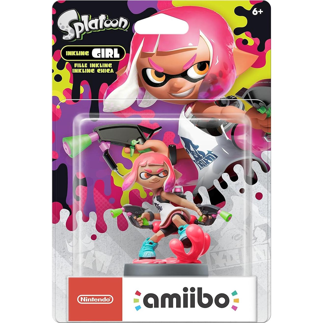 Amiibo Nintendo Chica Inkling Rosa Neón para Switch