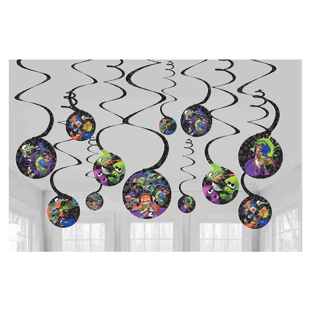 Decoraciones en Espiral Colgantes Splatoon - 12 Piezas