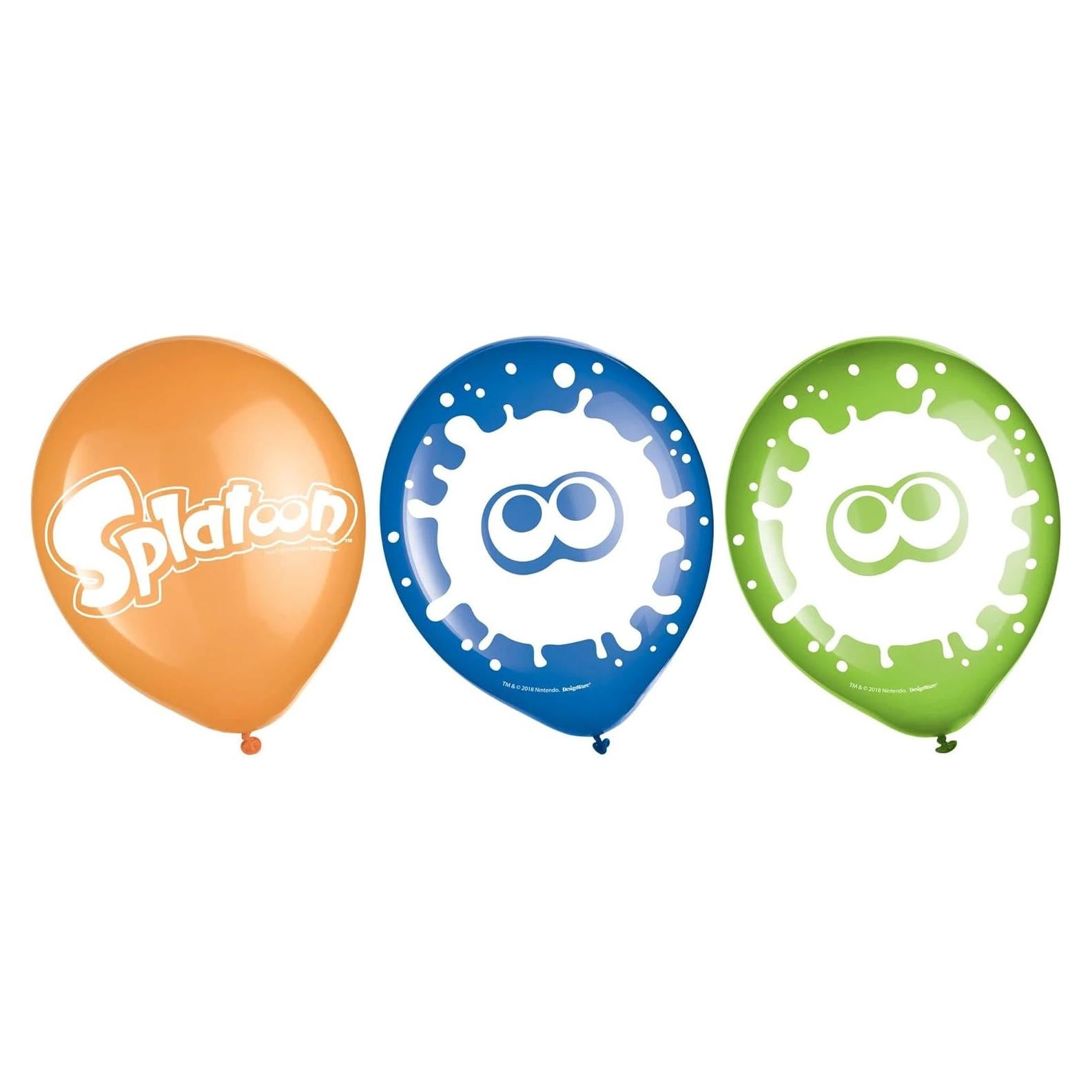 Globos de látex temáticos Splatoon - Amscan - Paquete de 6