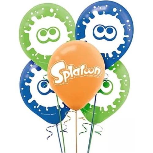 Globos de látex temáticos Splatoon - Amscan - Paquete de 6