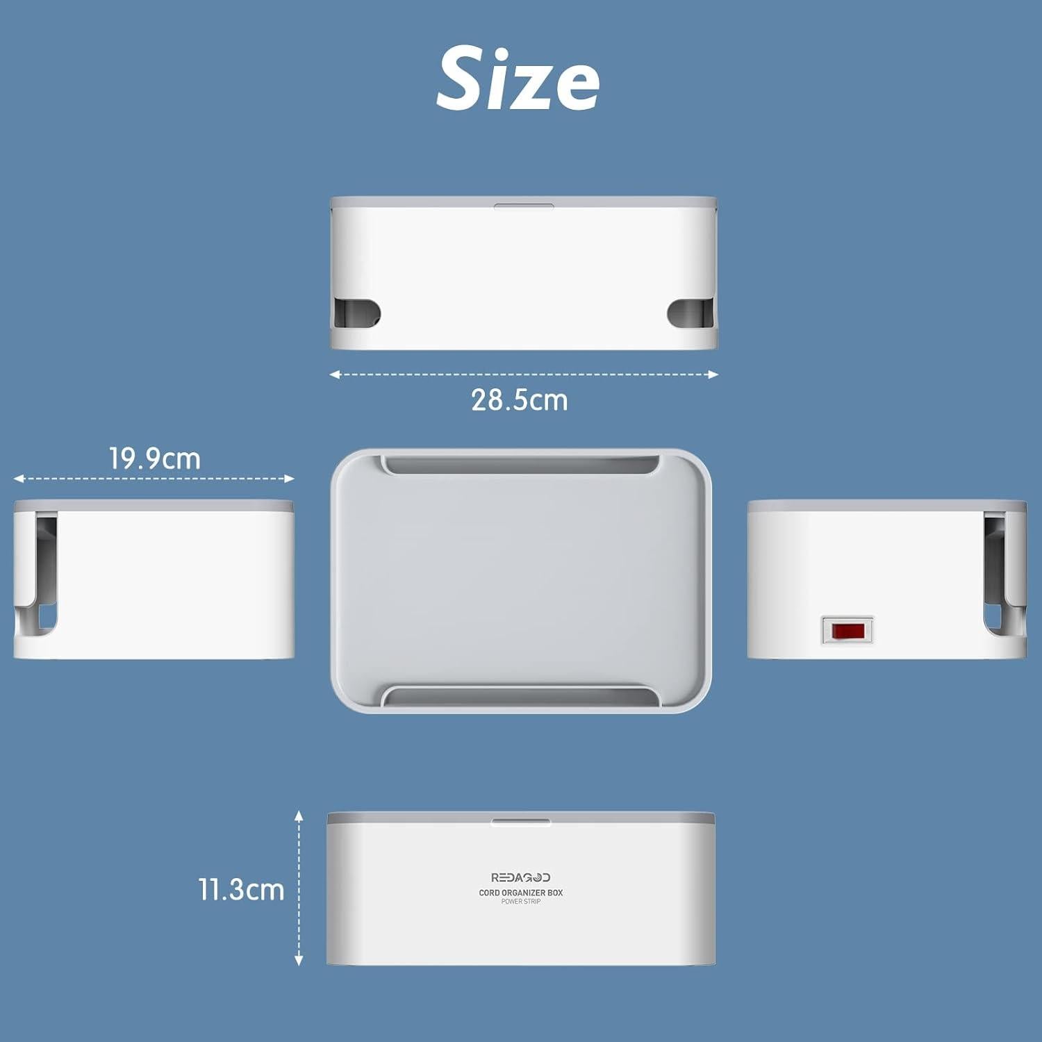 Regleta Redagod 8 Salidas 3 USB 2m con Caja Organizador