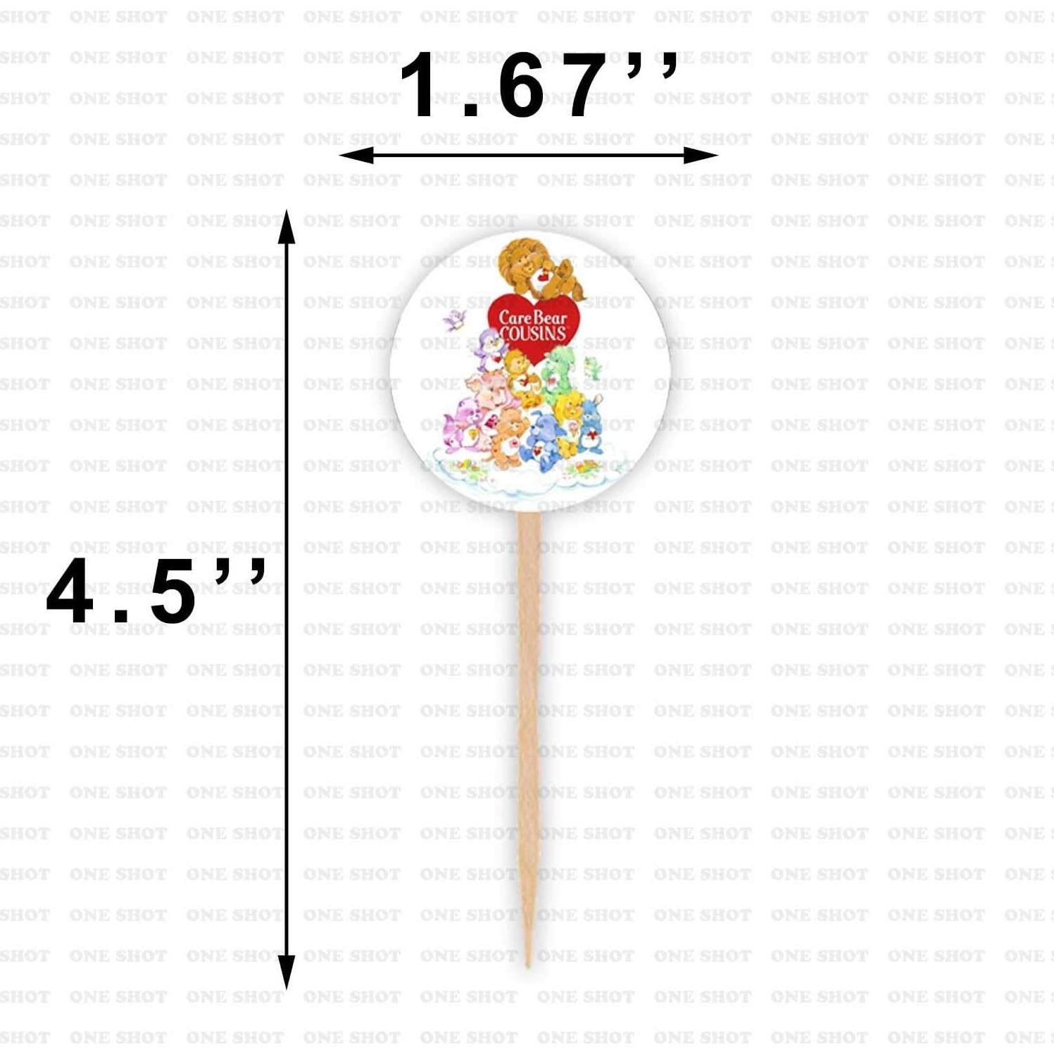 Adornos para Cupcakes Care Bears One Shot - 12 Piezas Multicolor