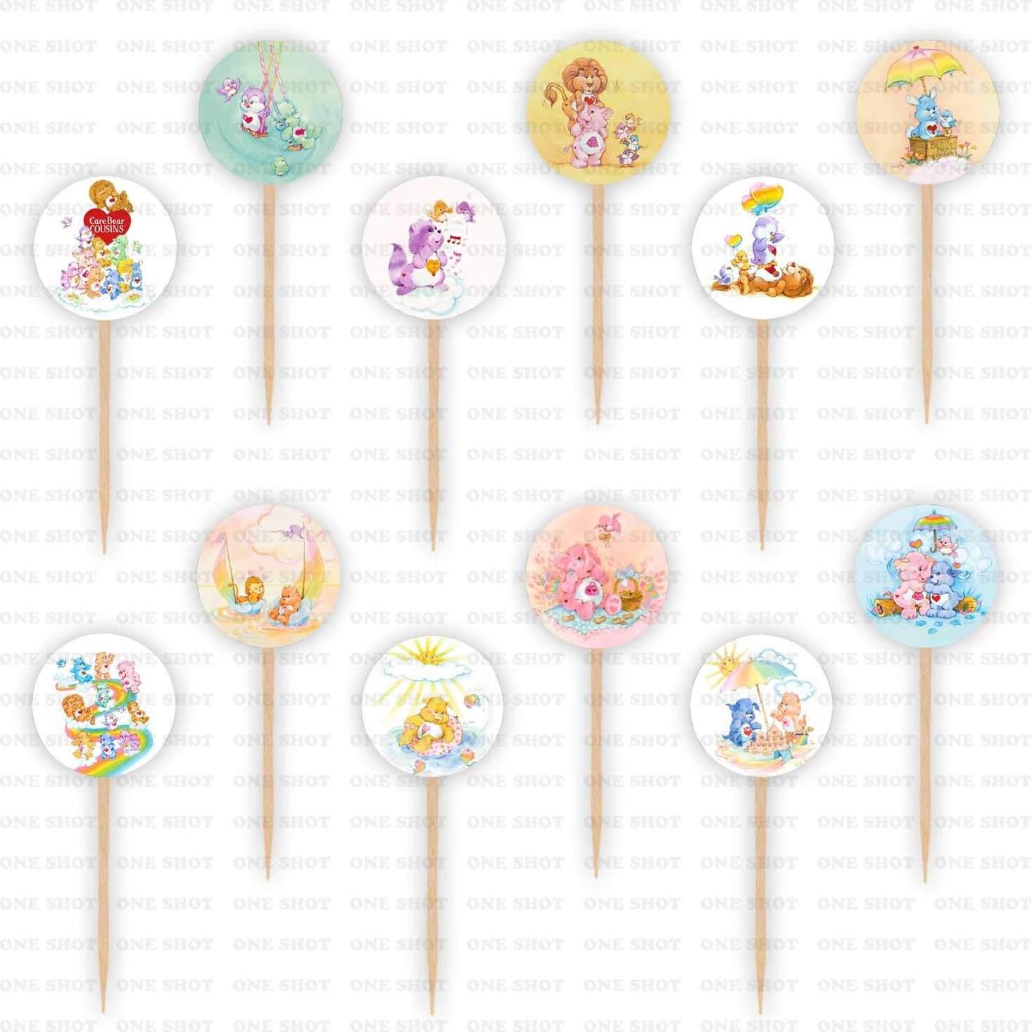 Adornos para Cupcakes Care Bears One Shot - 12 Piezas Multicolor