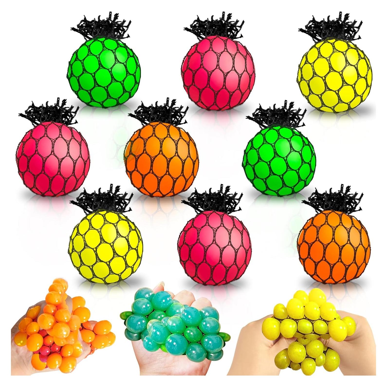 Juego de 24 Pelotas Antiestrés AMENON Multicolor 4.19 cm