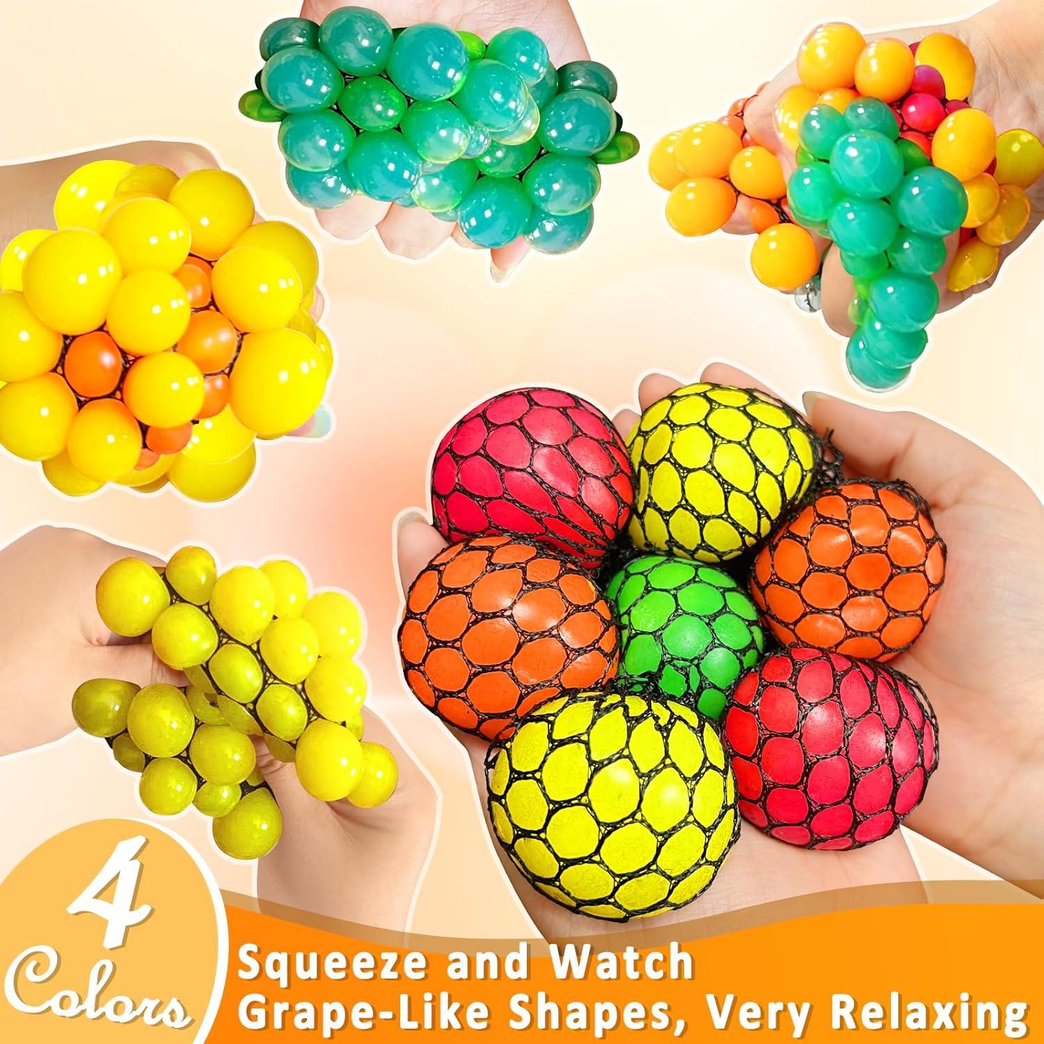 Juego de 24 Pelotas Antiestrés AMENON Multicolor 4.19 cm