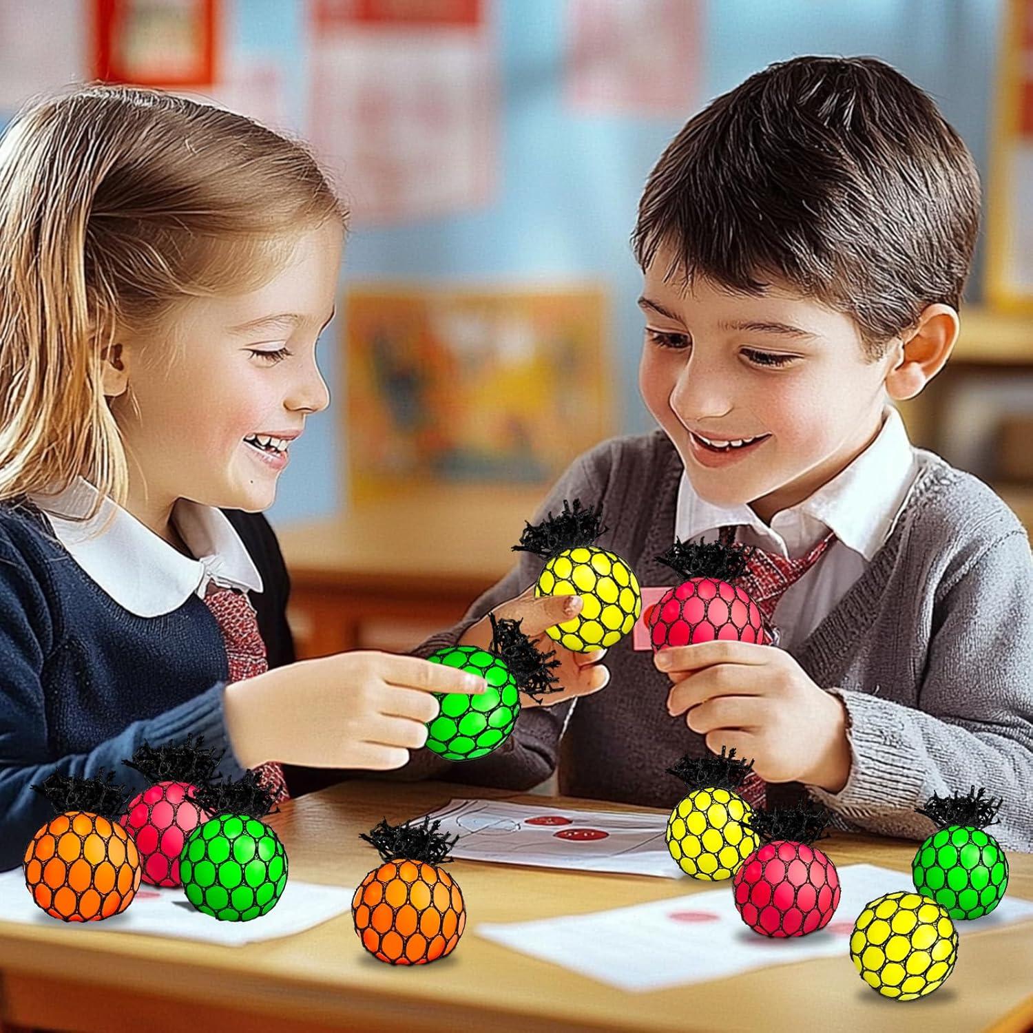 Juego de 24 Pelotas Antiestrés AMENON Multicolor 4.19 cm