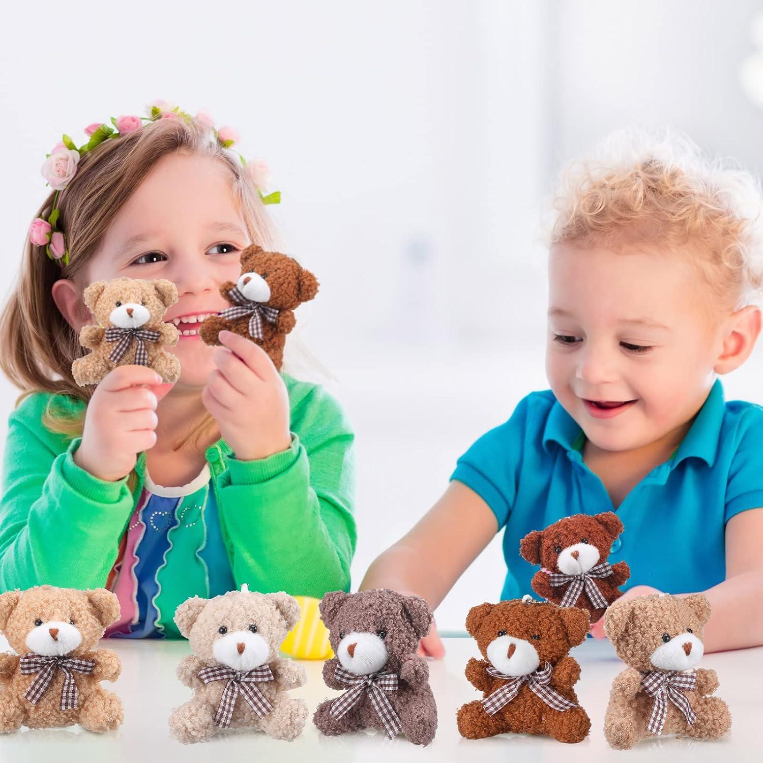 Paquete de 24 Mini Osos de Peluche Aoriher 8 cm Colores Variados