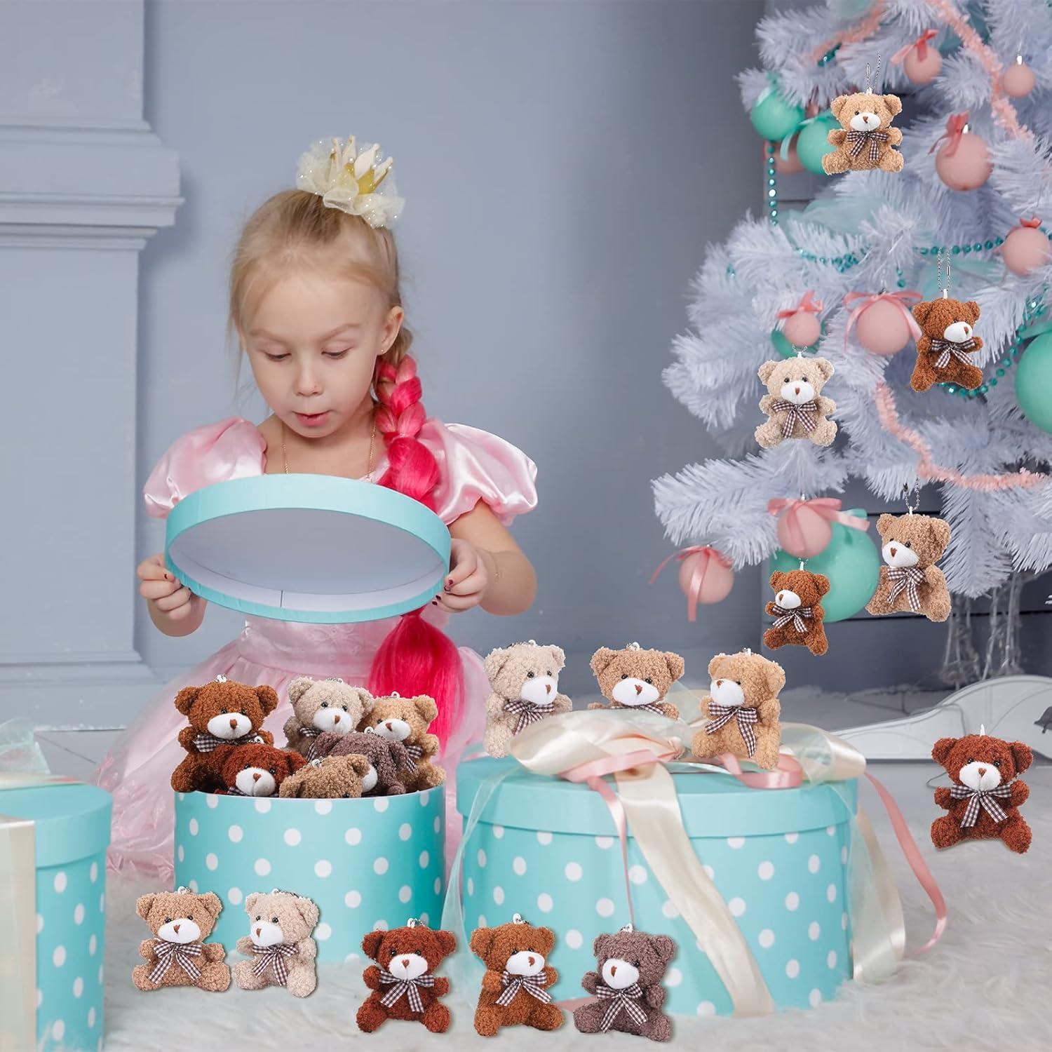 Paquete de 24 Mini Osos de Peluche Aoriher 8 cm Colores Variados