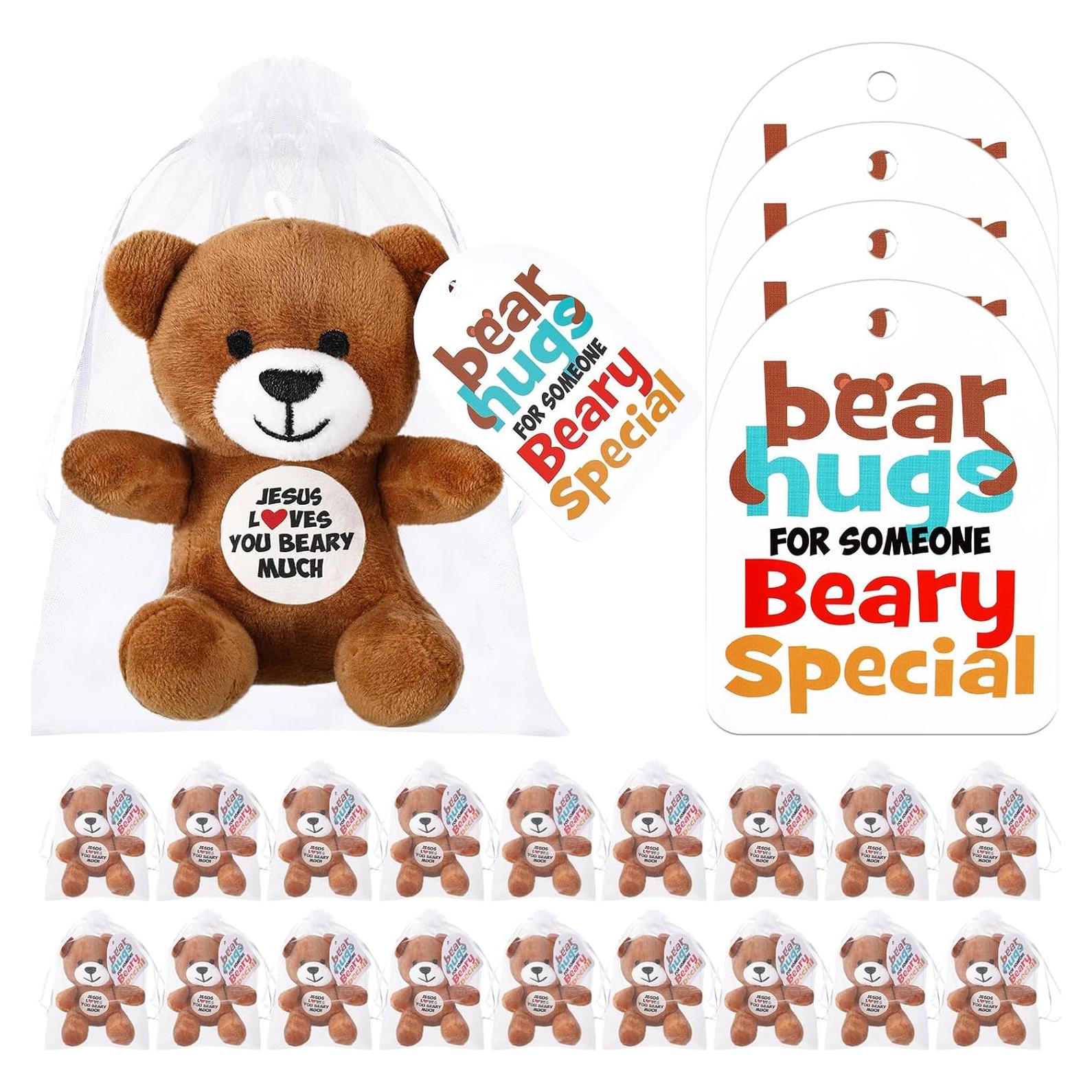 12 Ositos de Peluche Jesús Te Ama Mucho 10.7 cm Regalos